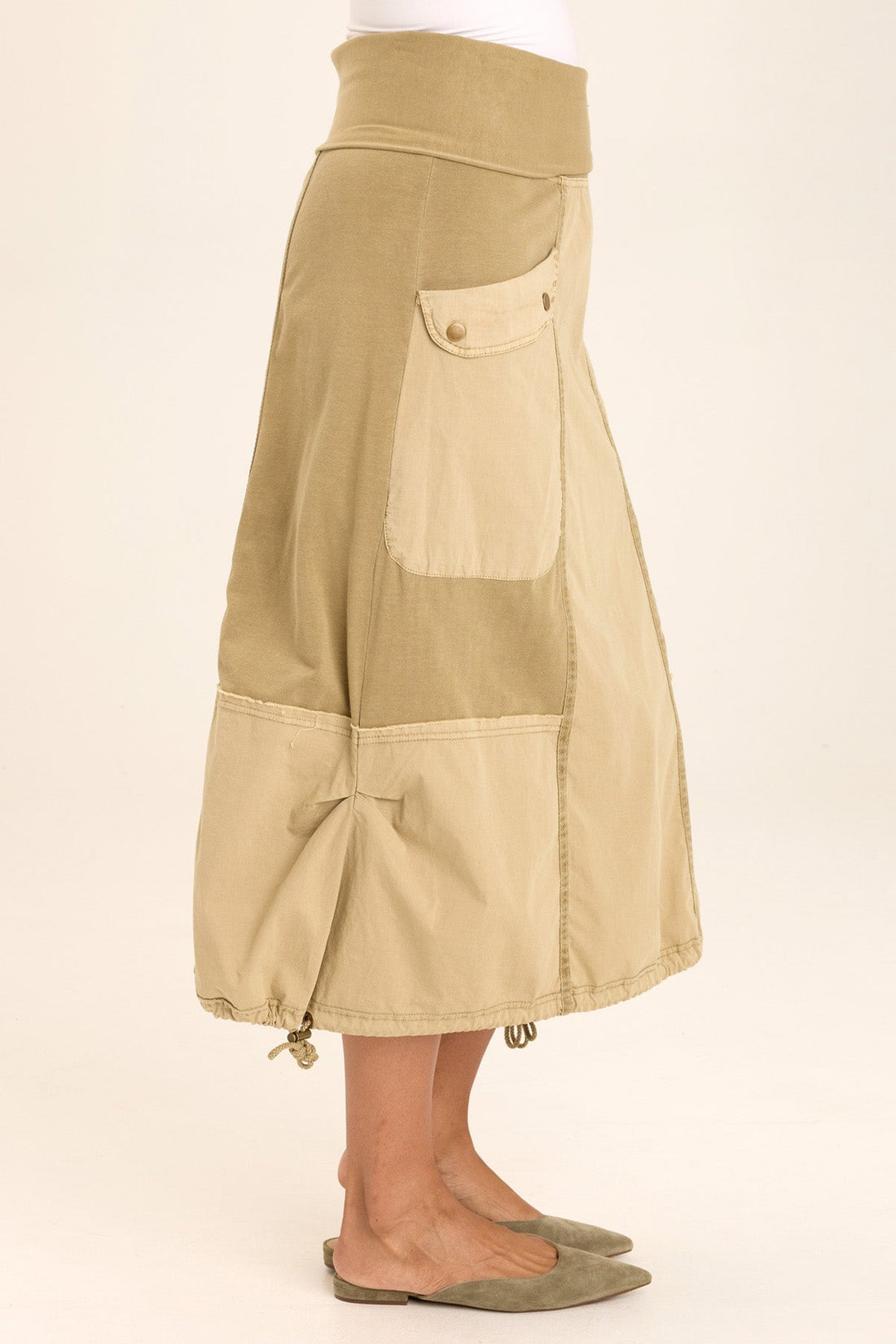 Marconi Cargo Cinch Bubble Hem Midi Skirt
