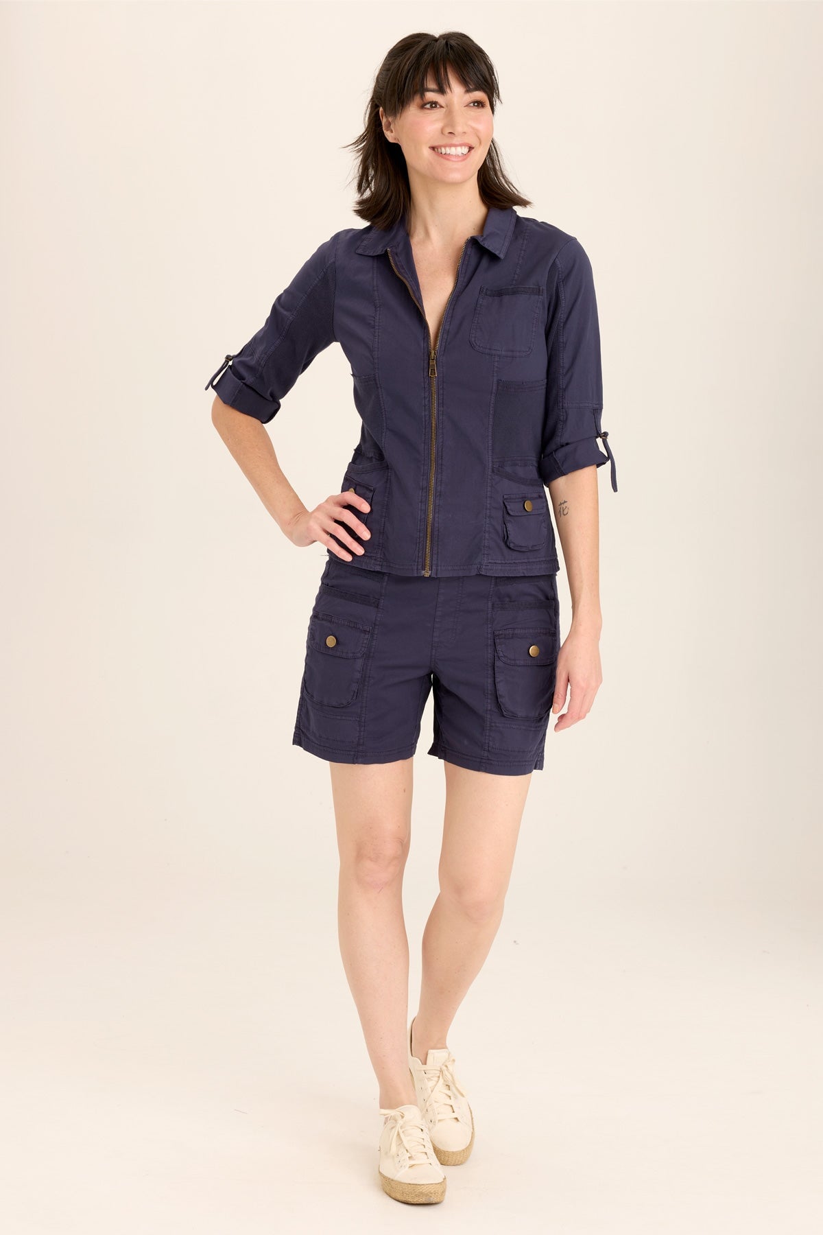 Wexel Poplin/Stretch Rib Fitted Cargo Jacket