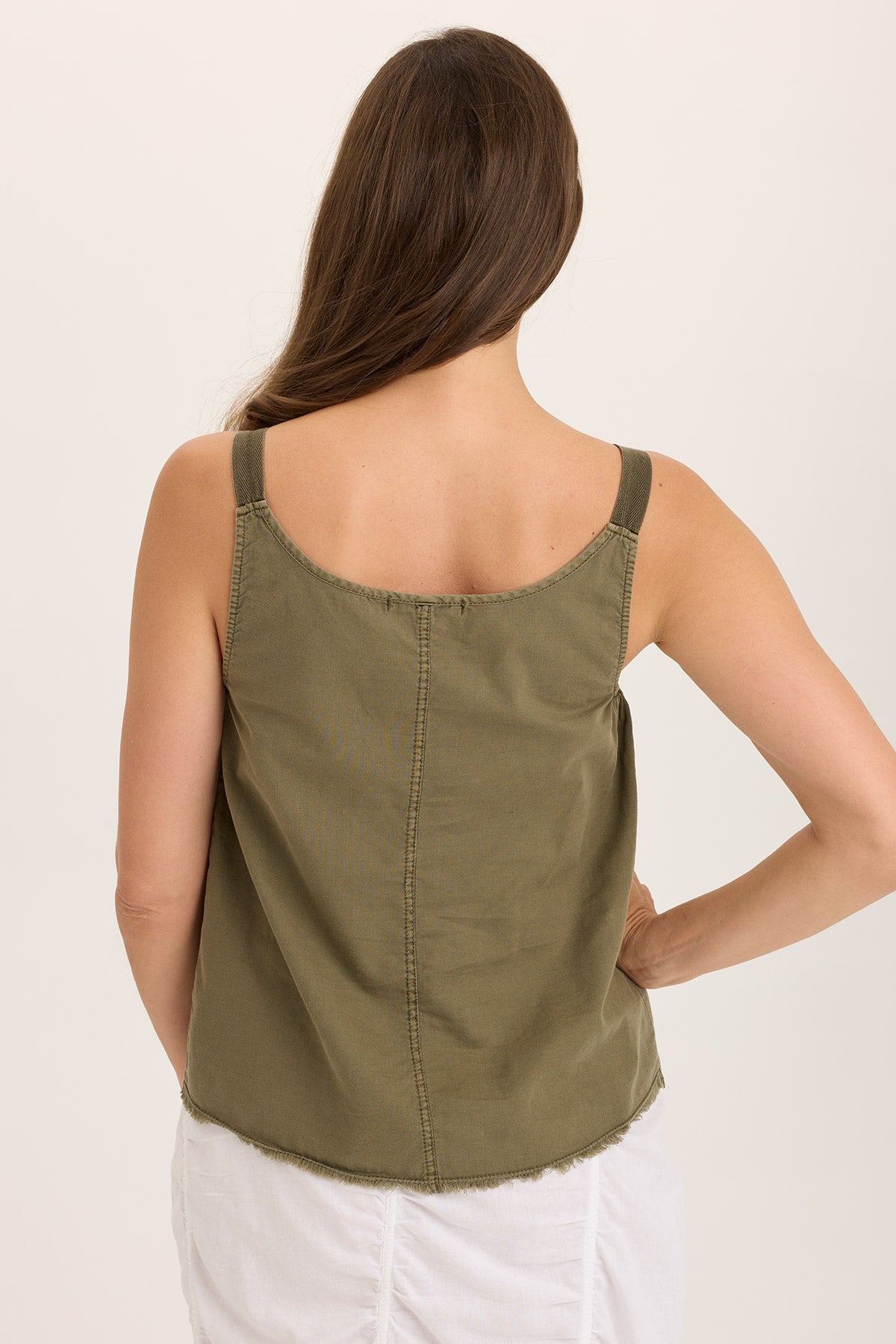 Shawnie Linen Billowy Pintuck Tank