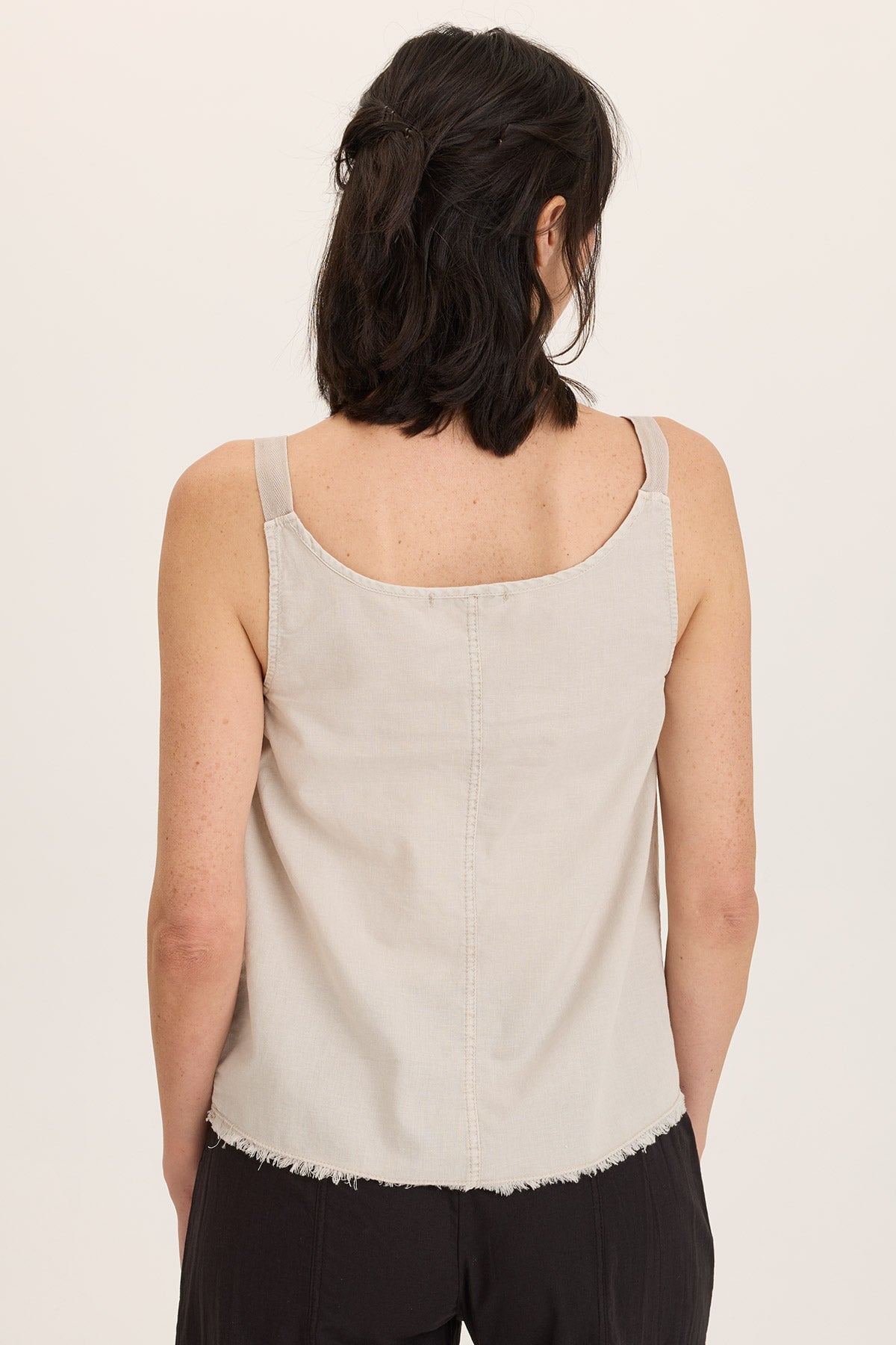 Shawnie Linen Billowy Pintuck Tank