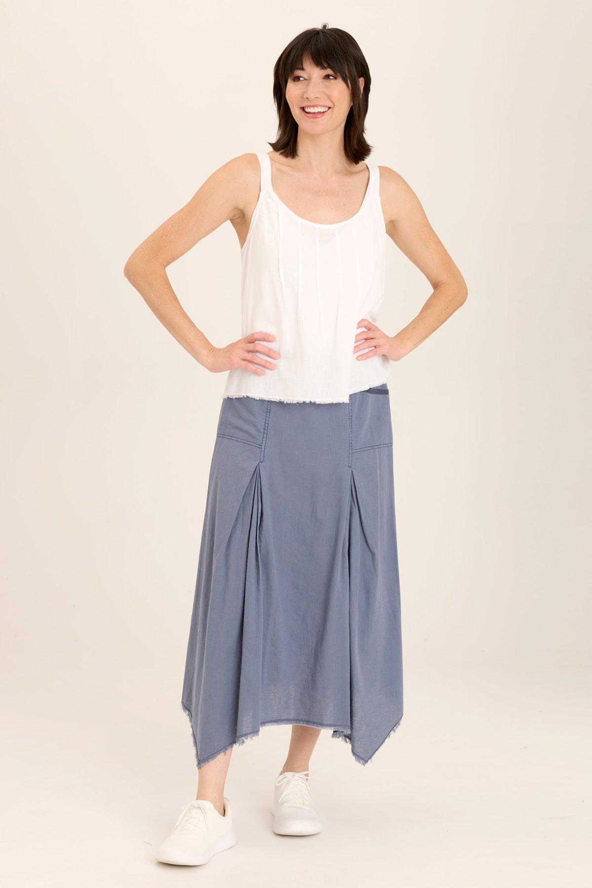 Triste Linen Bohemian Sharkbite Maxi Skirt