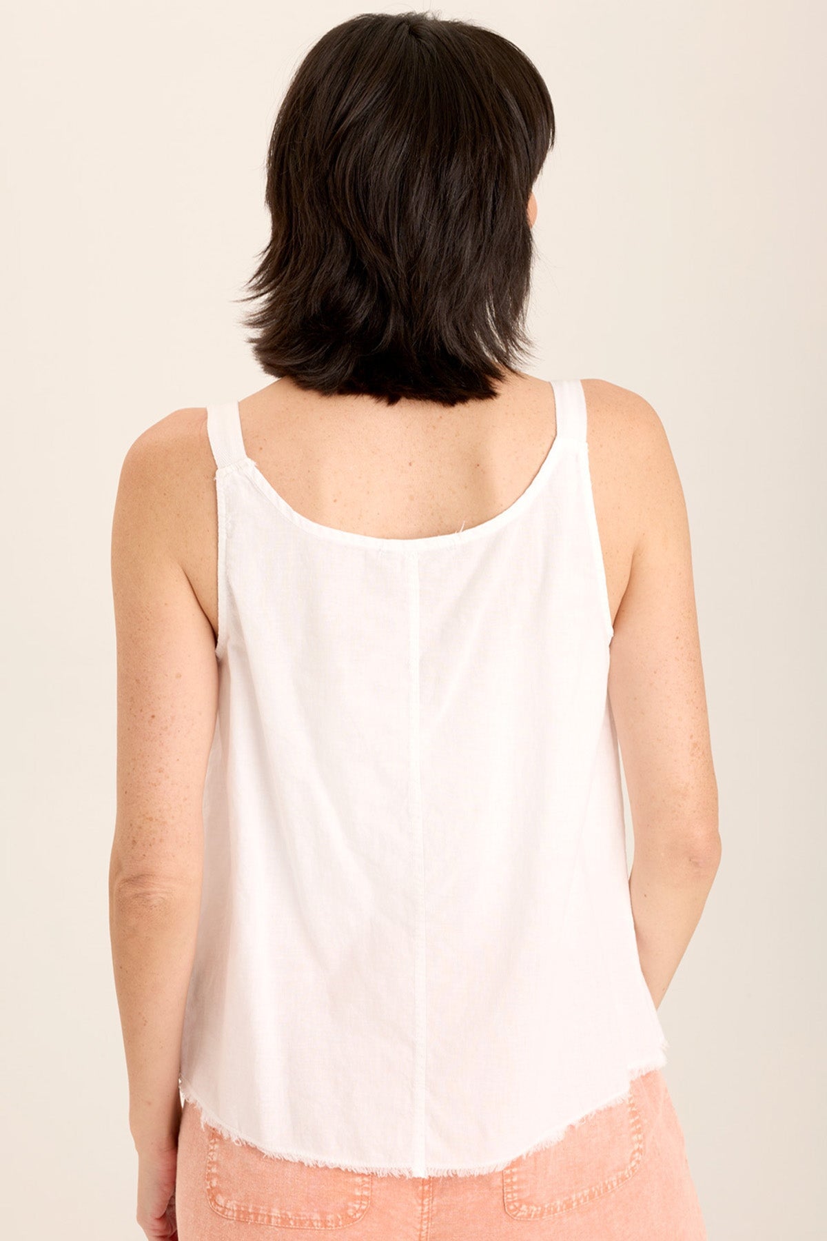 Shawnie Linen Billowy Pintuck Tank
