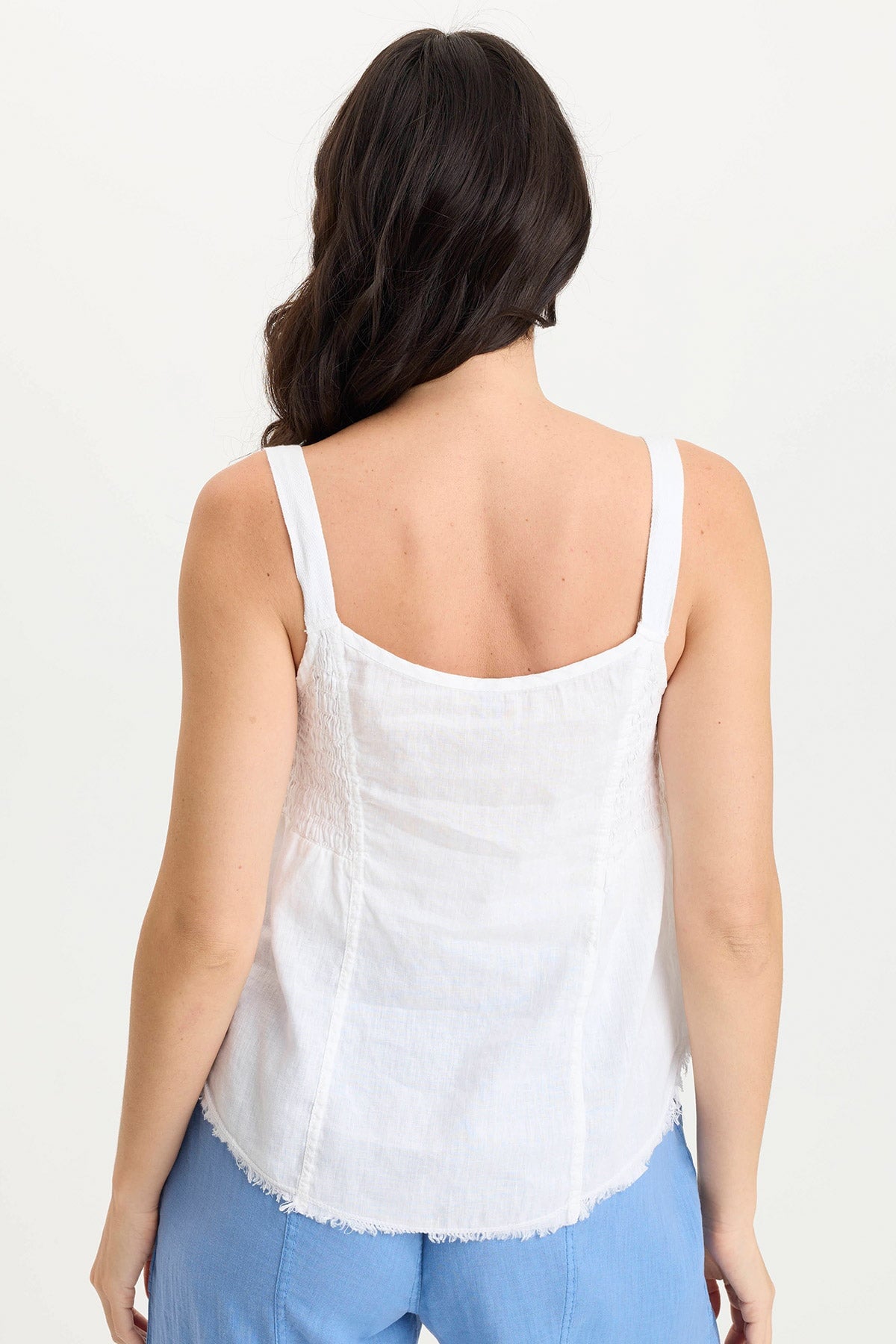 Fernley Linen Ruched Tank