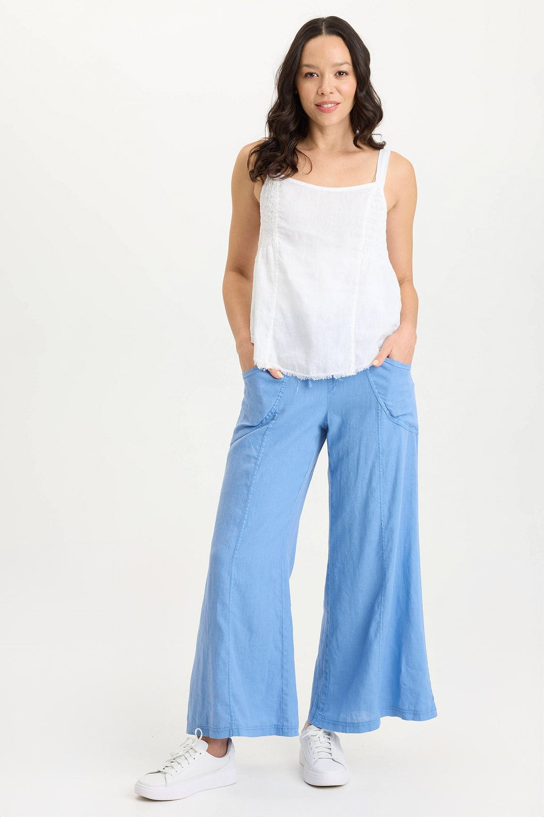 Fernley Linen Ruched Tank