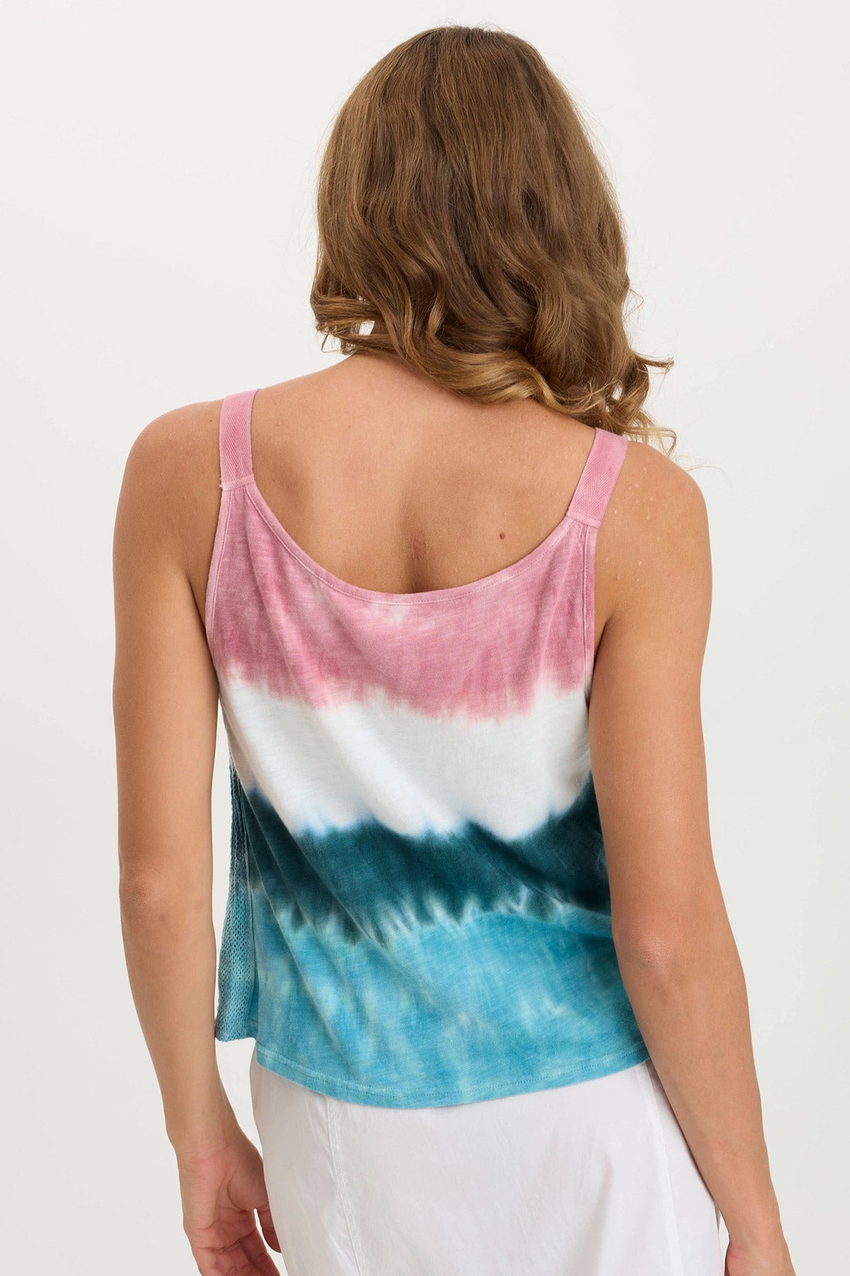 Hedley Gauze/Jersey Box Pleat Tank