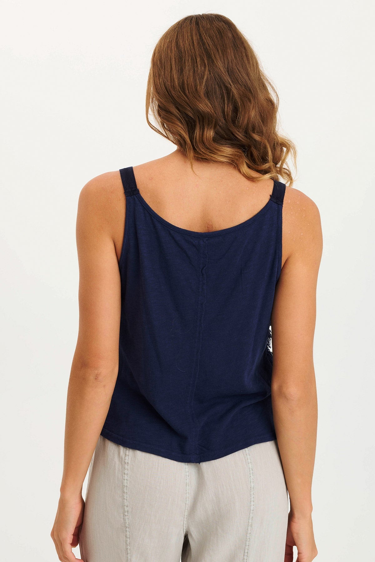 Haddon Stripe Voile/Jersey A-Line Tank