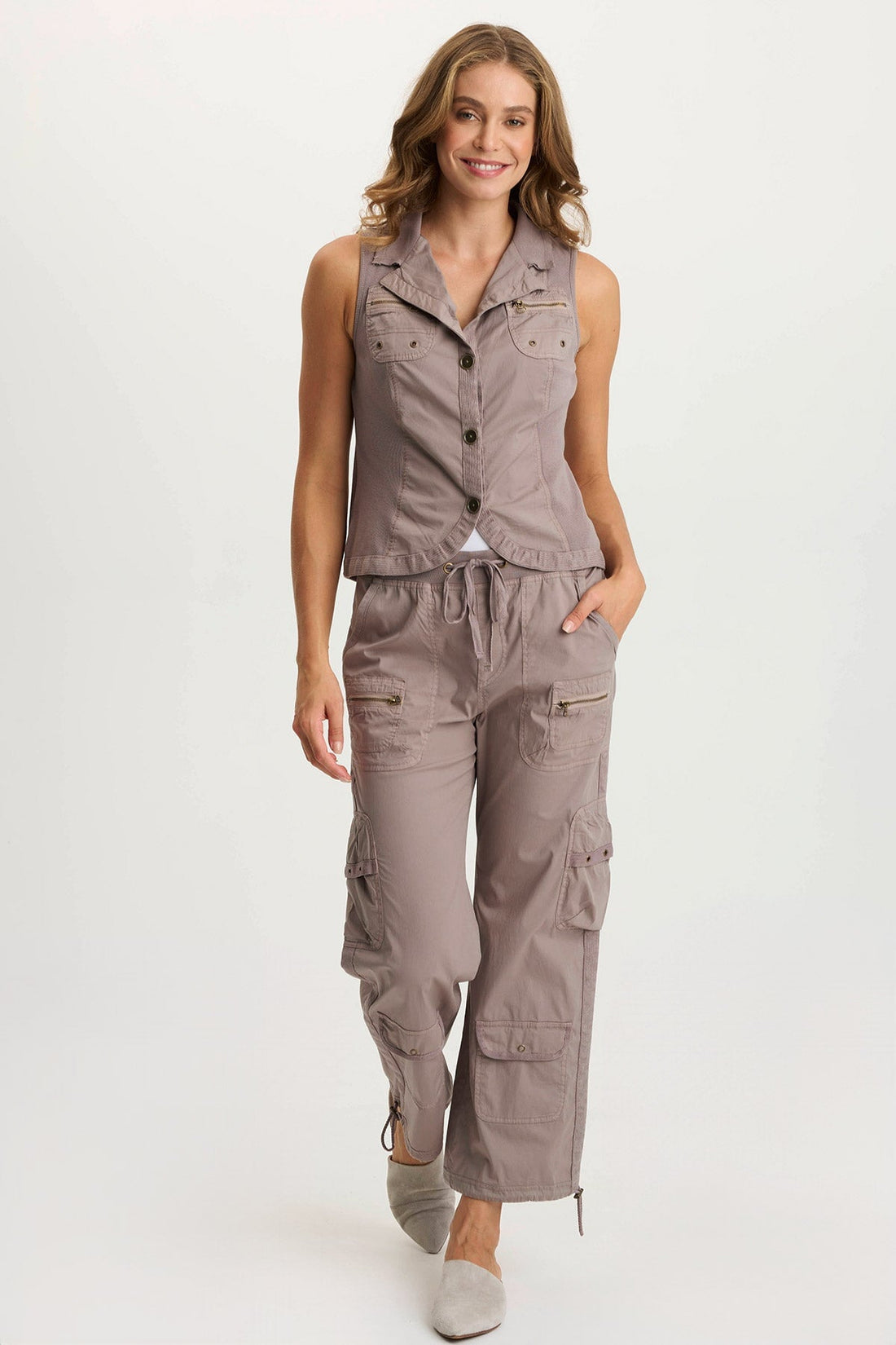 Langley Poplin Cinched Leg Cargo Pant