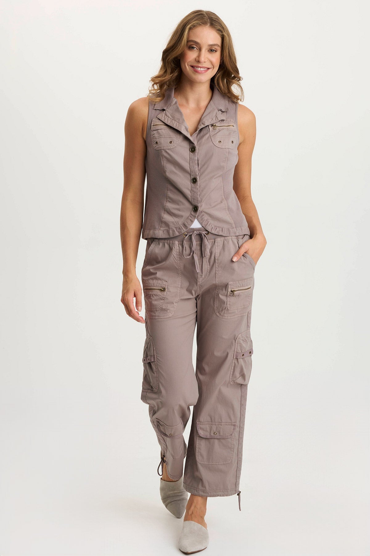 Langley Poplin Cinched Leg Cargo Pant