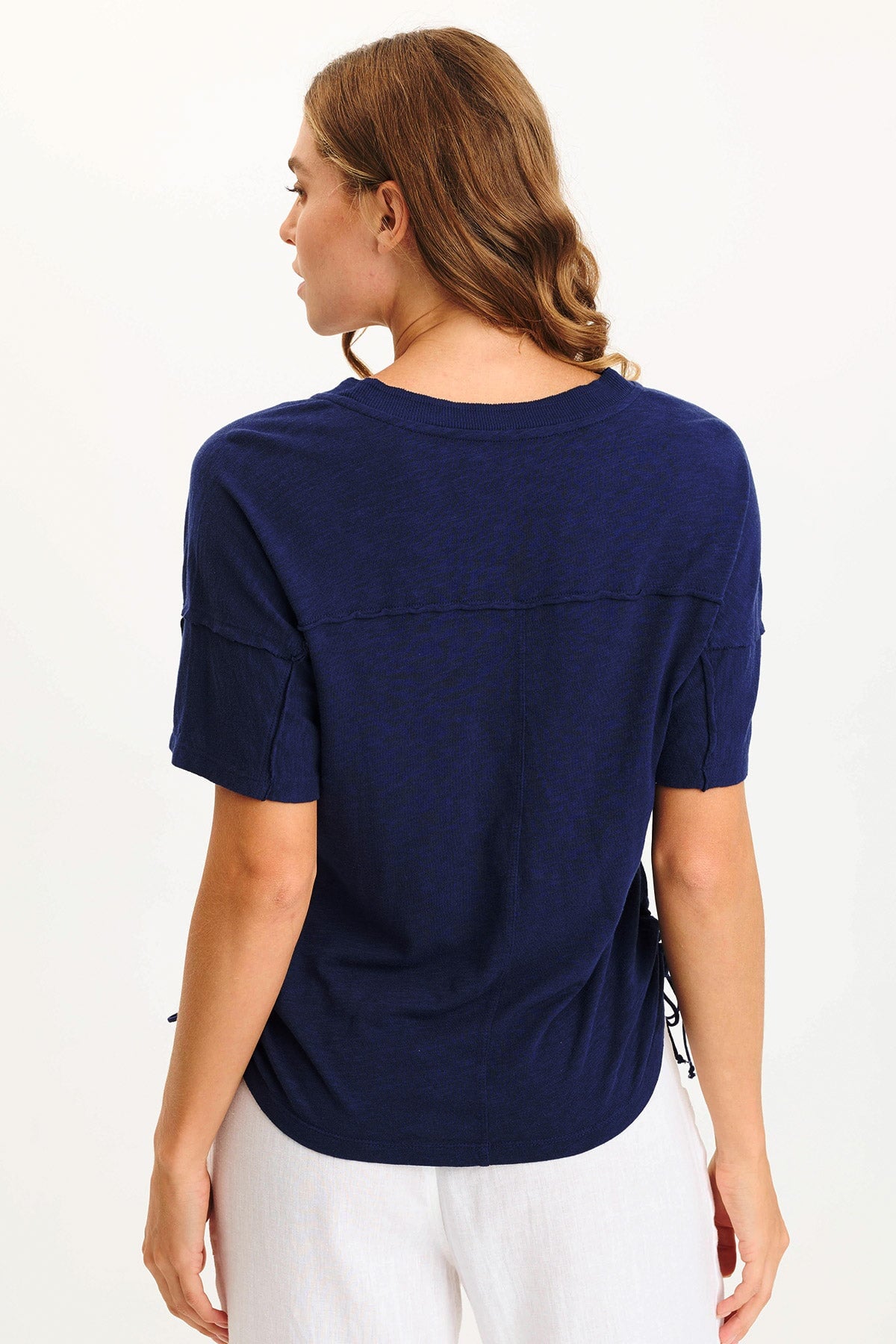 Siwa Jersey Split-Collar V-Neck Tee