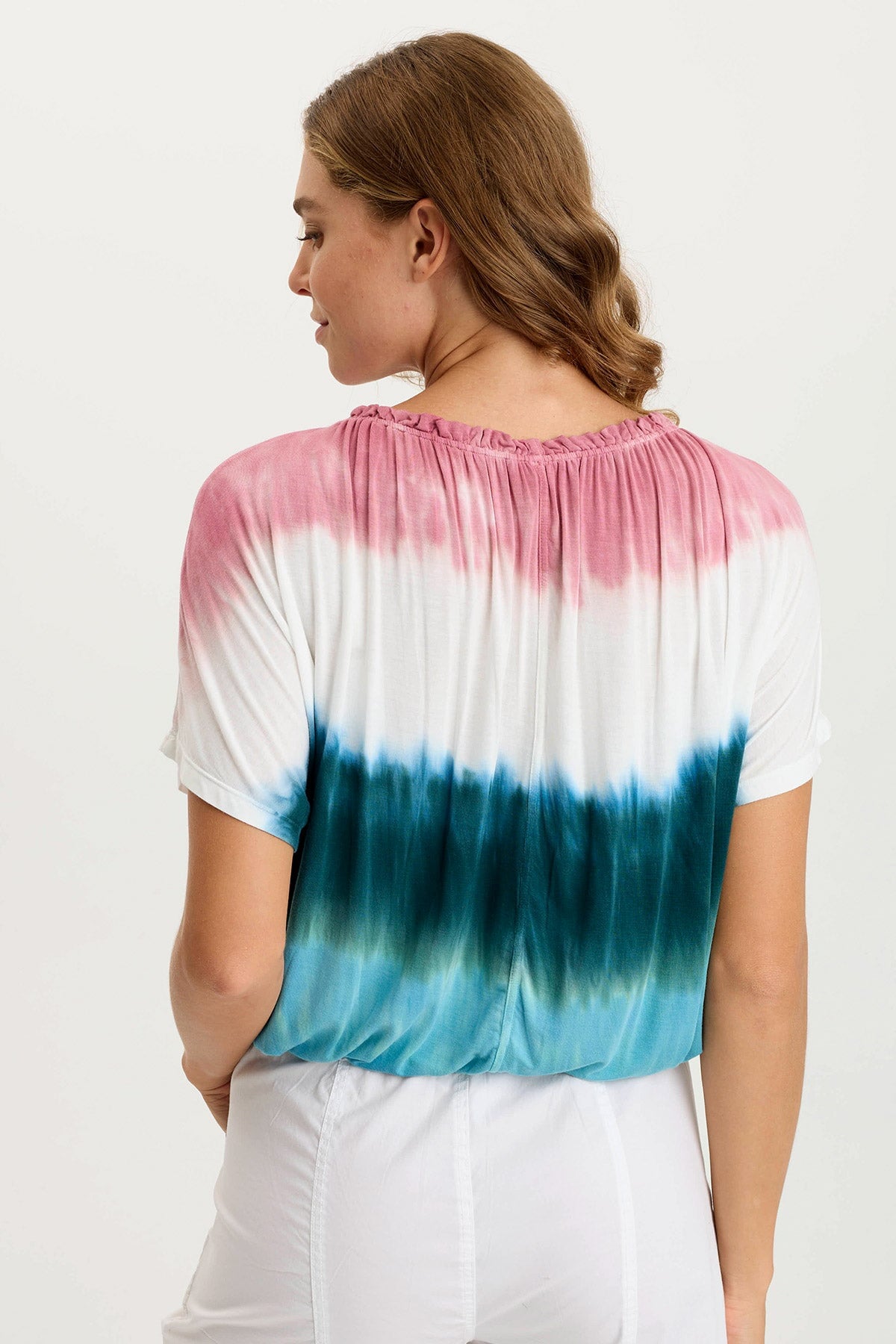 Deitra Jersey Shirred Tee
