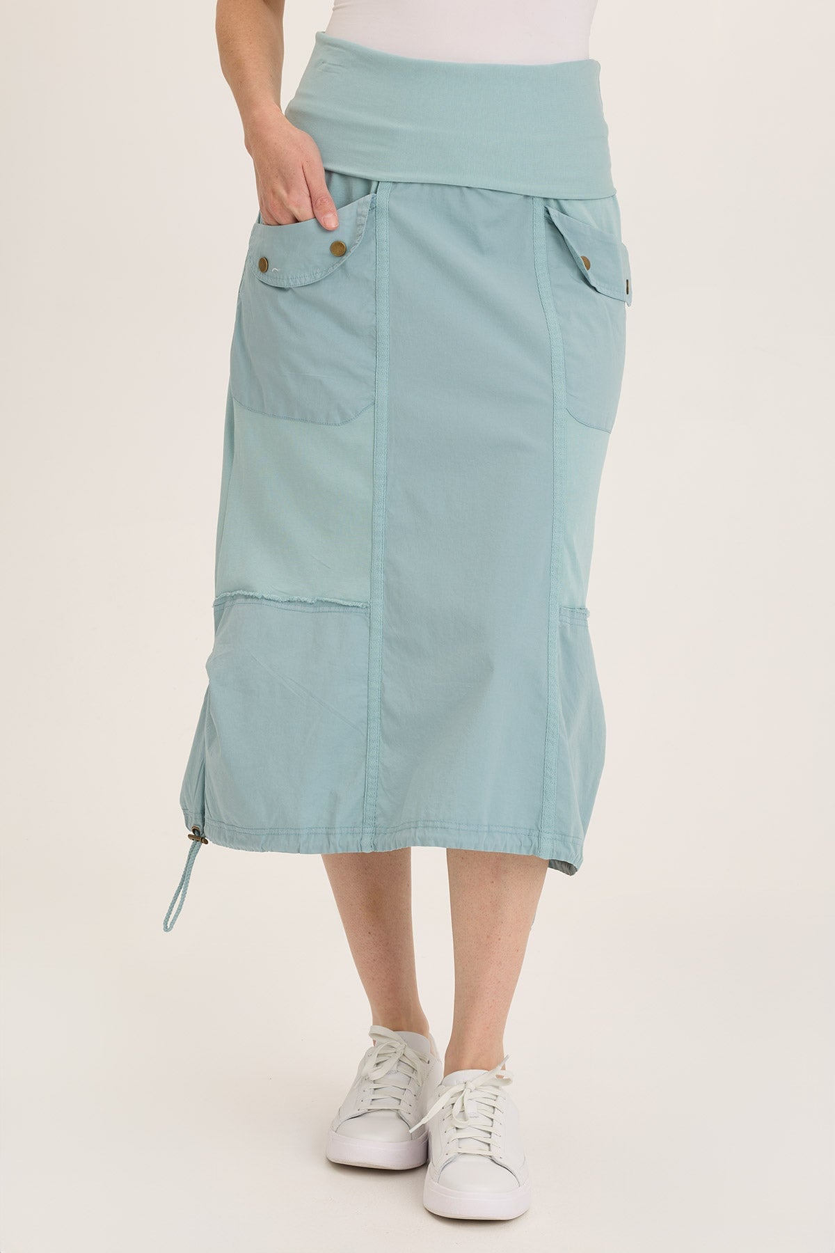 Marconi Cargo Cinch Bubble Hem Midi Skirt