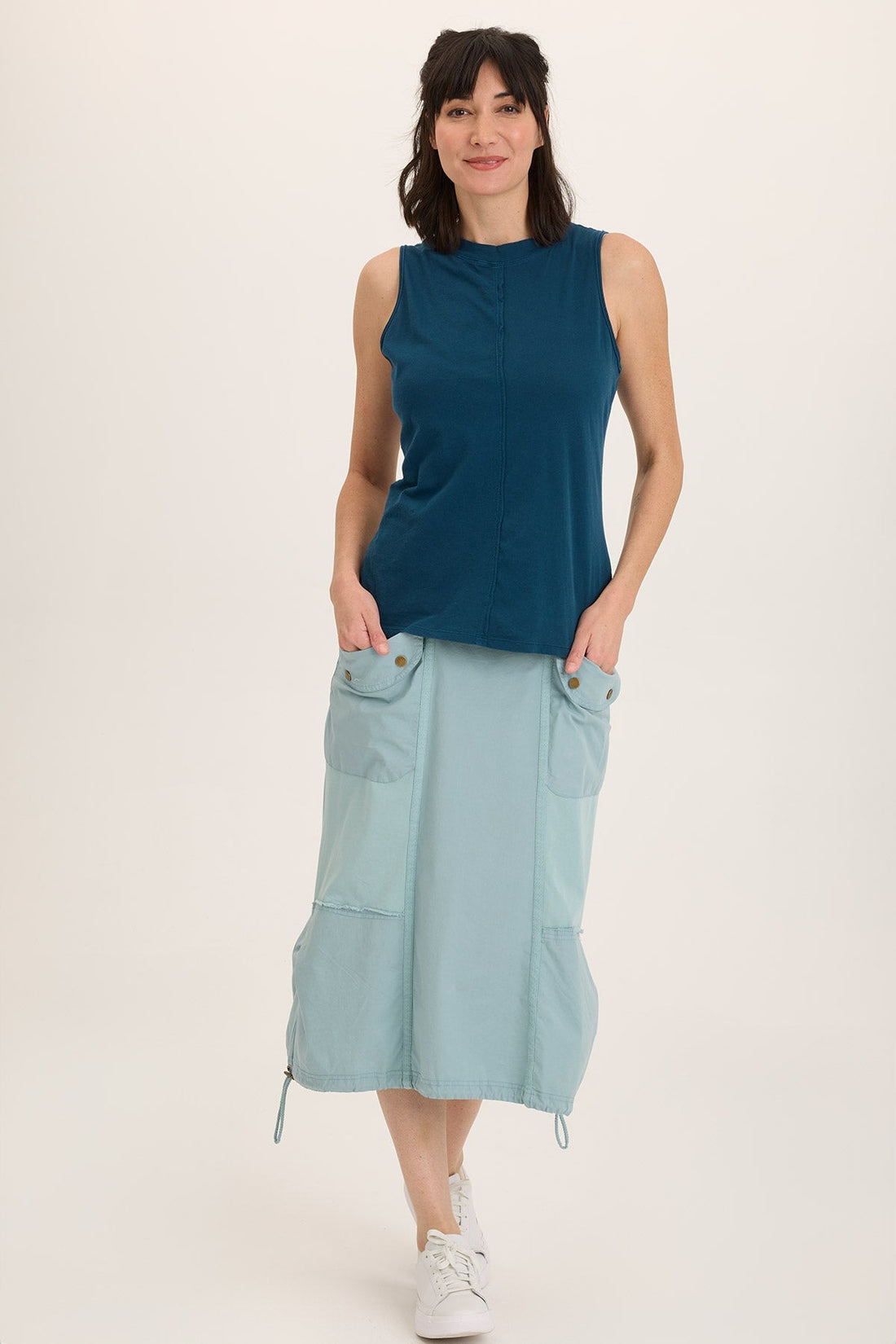 Marconi Cargo Cinch Bubble Hem Midi Skirt