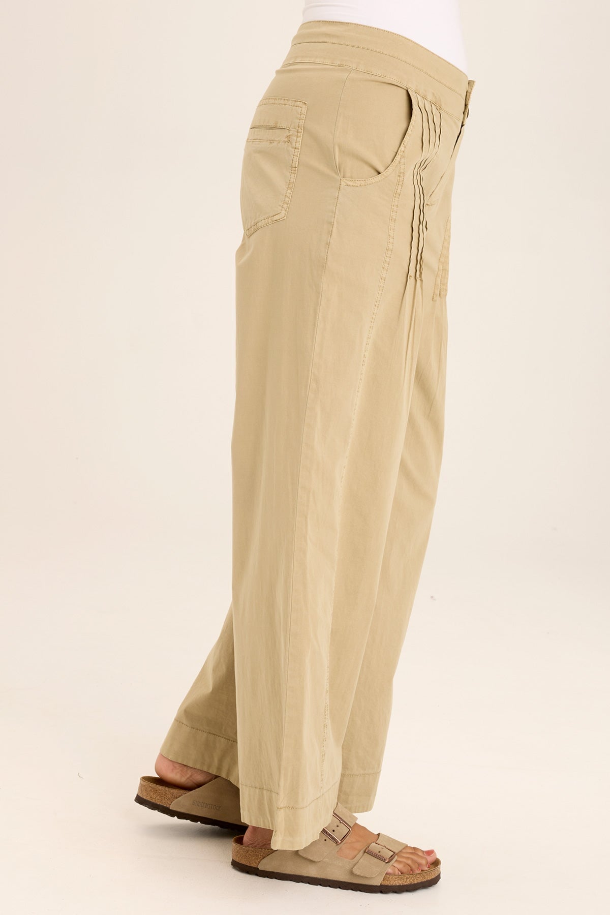 Rebecca Stretch Poplin Pleated Pant