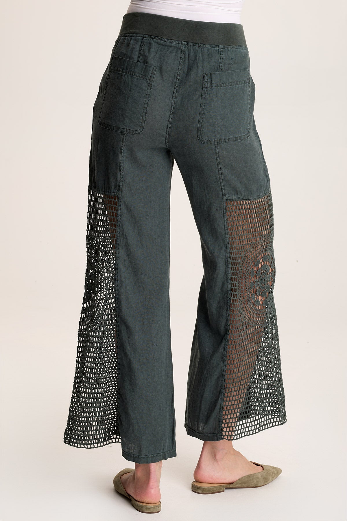 Tangent Linen/Crochet Wide Leg Pant