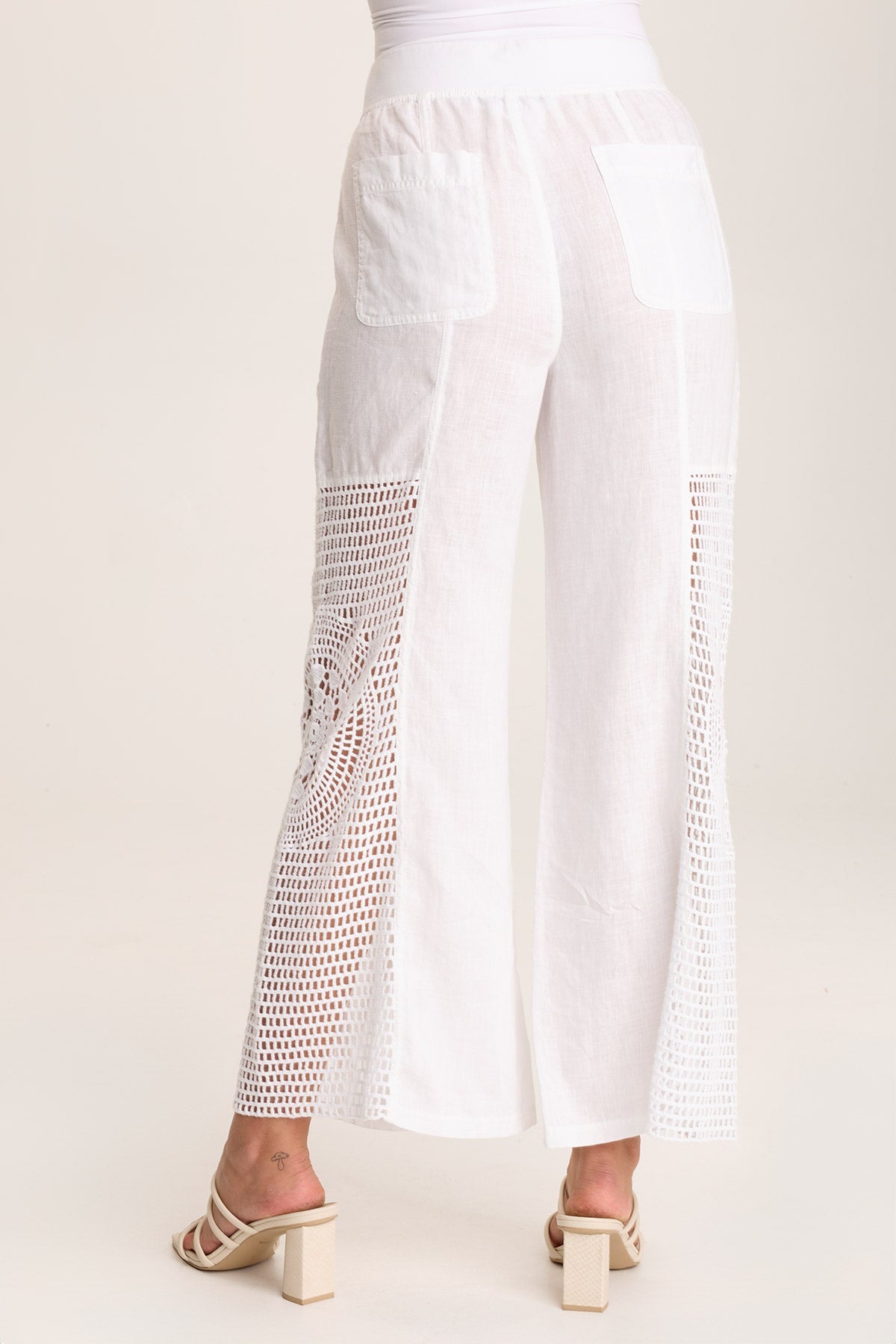 Tangent Linen/Crochet Wide Leg Pant