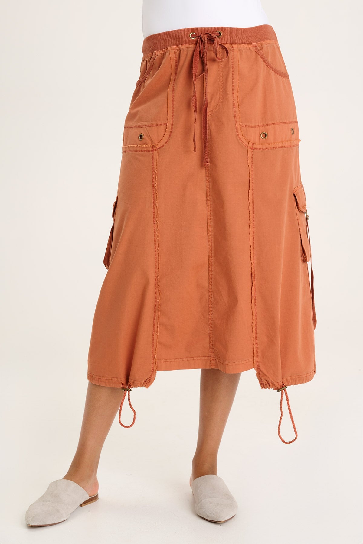 Castalina Poplin Cargo Midi Skirt