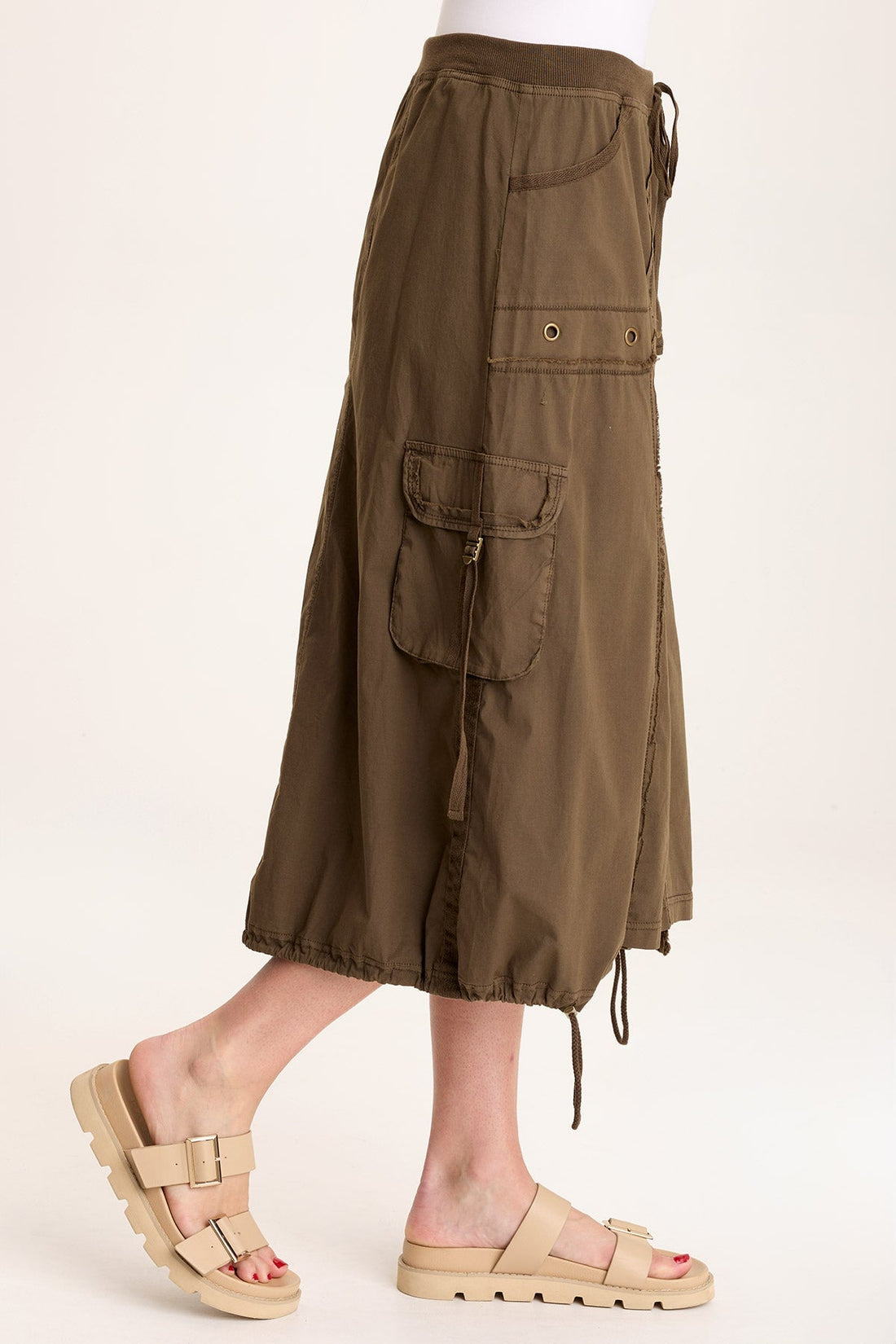 Castalina Poplin Cargo Midi Skirt