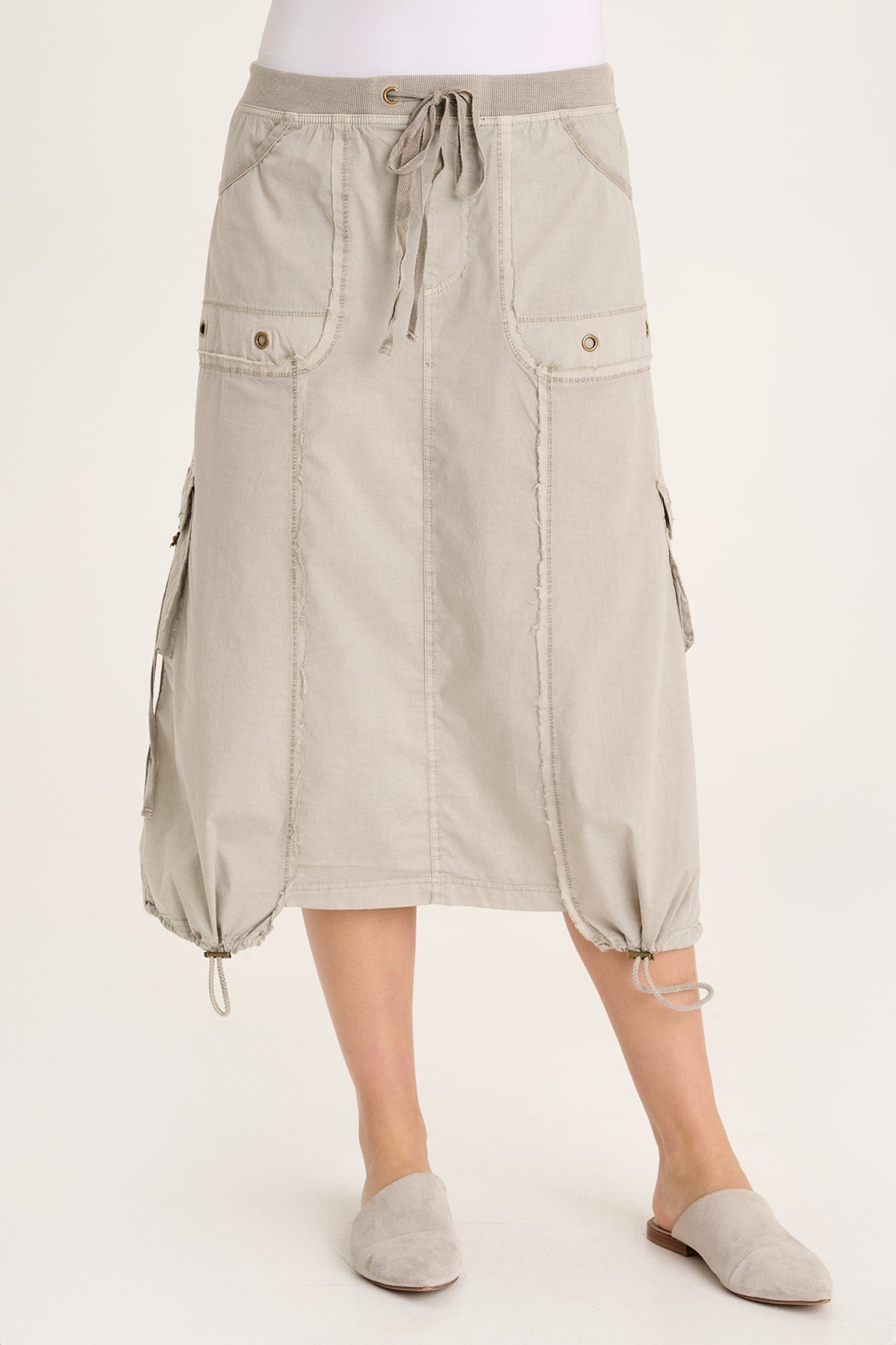 Castalina Poplin Cargo Midi Skirt