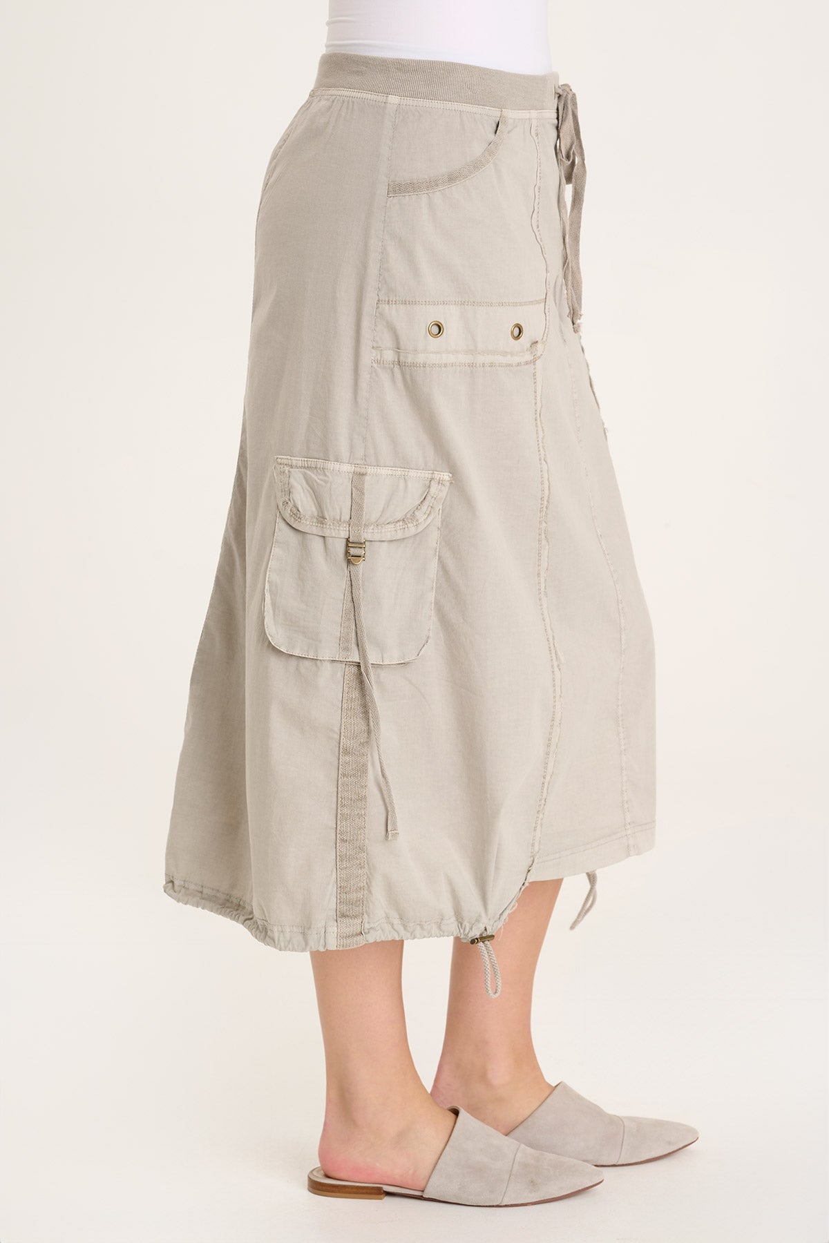 Castalina Poplin Cargo Midi Skirt