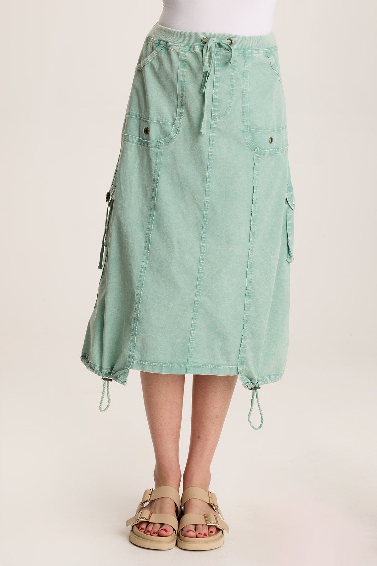 Castalina Poplin Cargo Midi Skirt