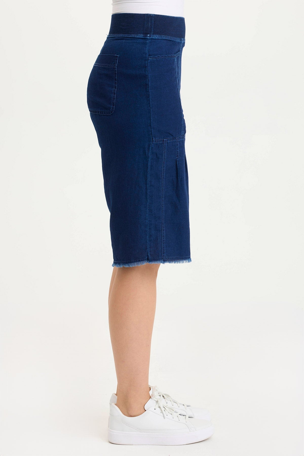 Themia Indigo Twill Pull-On Bermuda Short