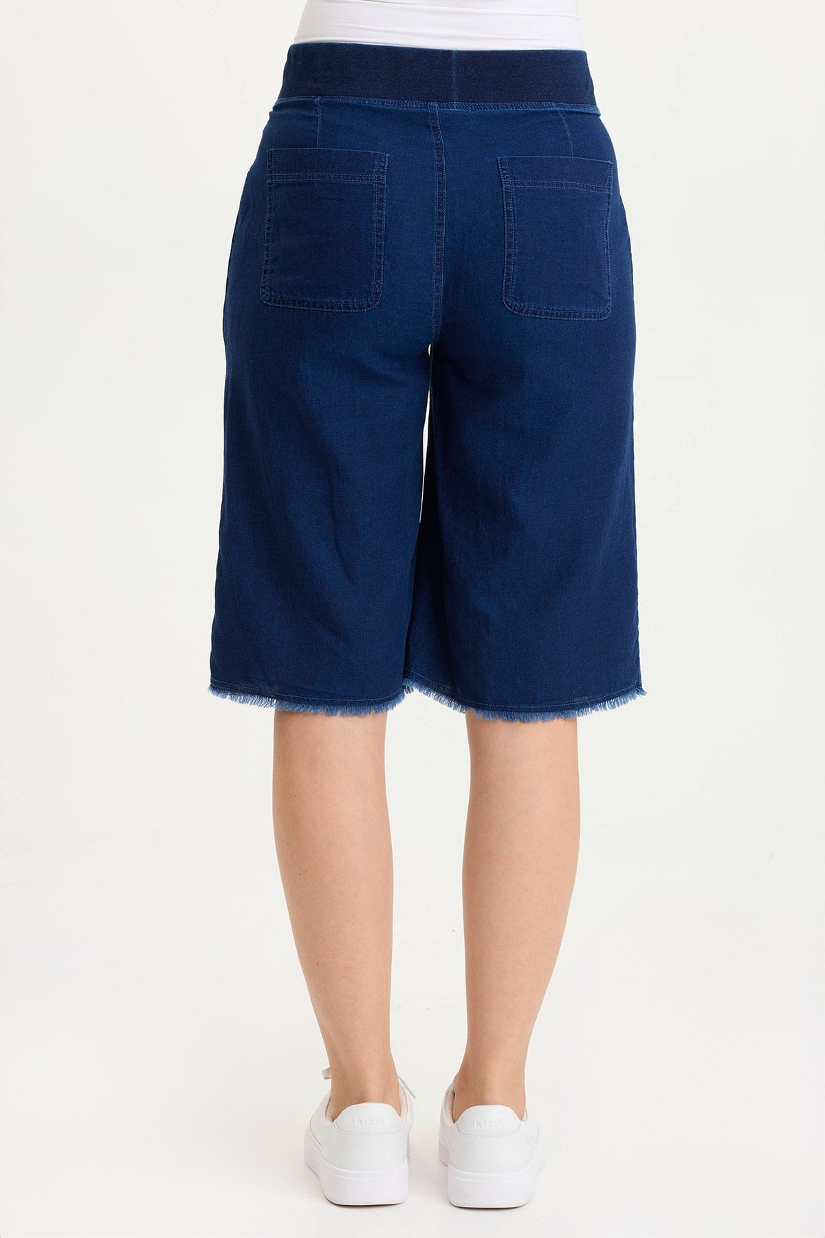 Themia Indigo Twill Pull-On Bermuda Short