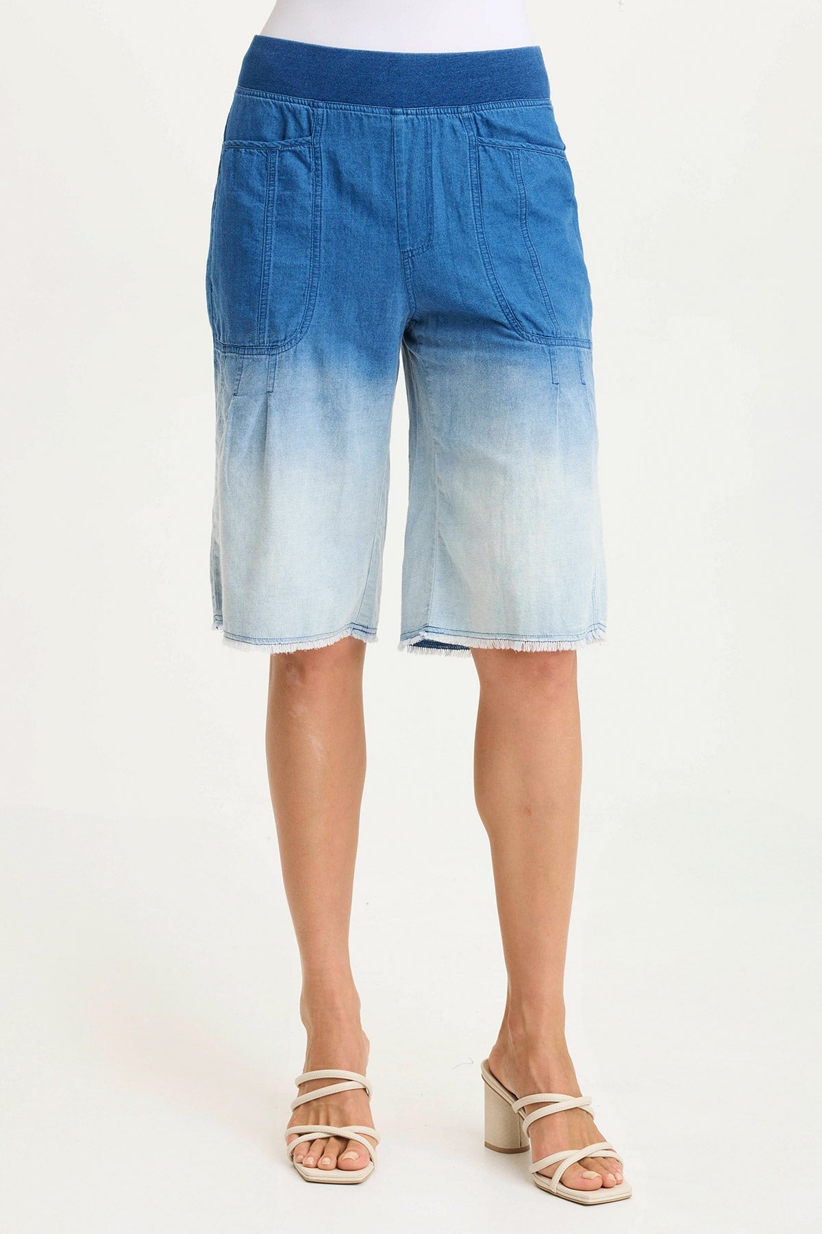Themia Indigo Twill Pull-On Bermuda Short