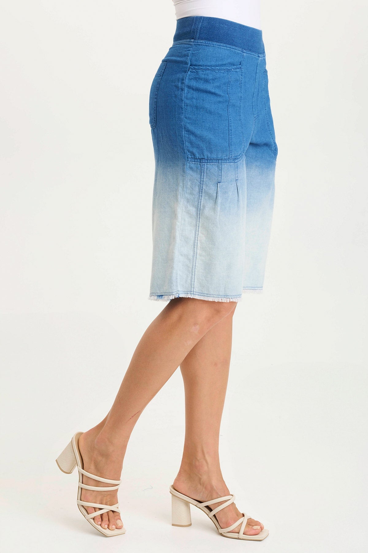 Themia Indigo Twill Pull-On Bermuda Short