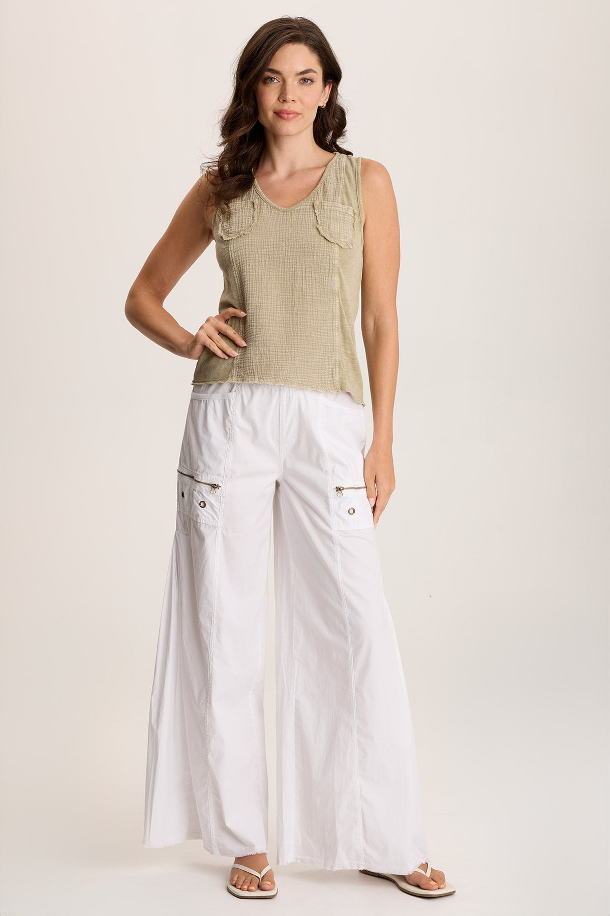 Coline Poplin Wide Leg Pant
