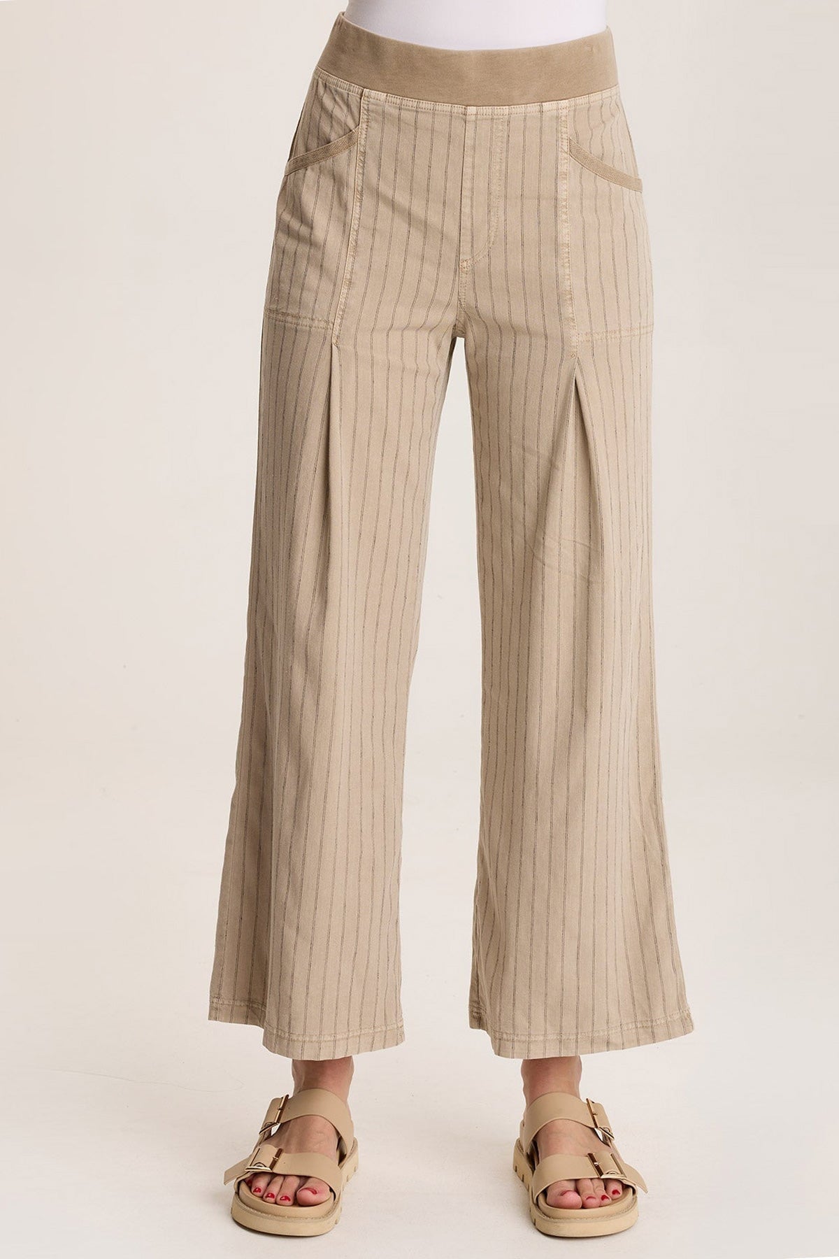 Laughlin Striped Linen Wide Leg Pant