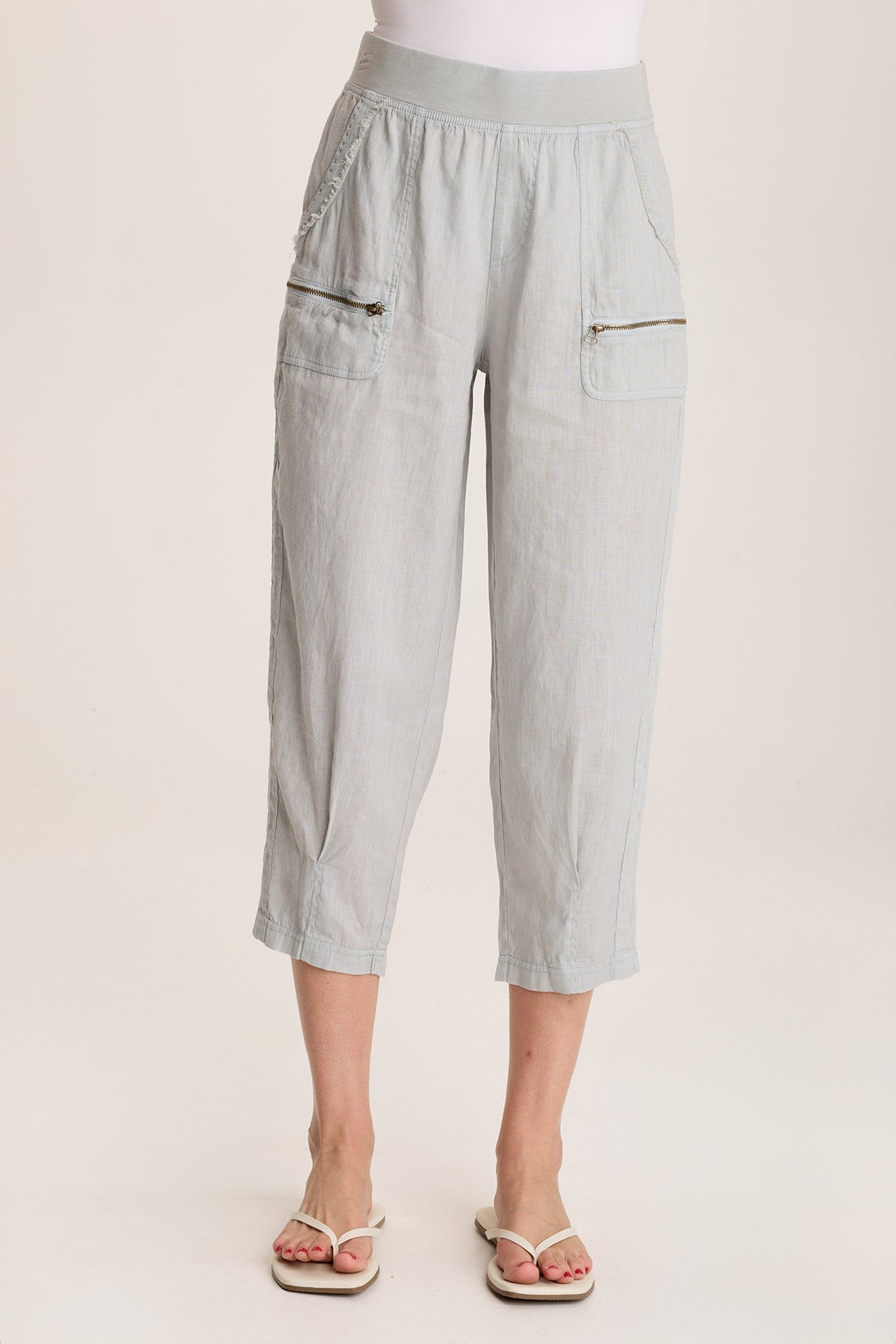 Camden Linen Tapered Crop Pant