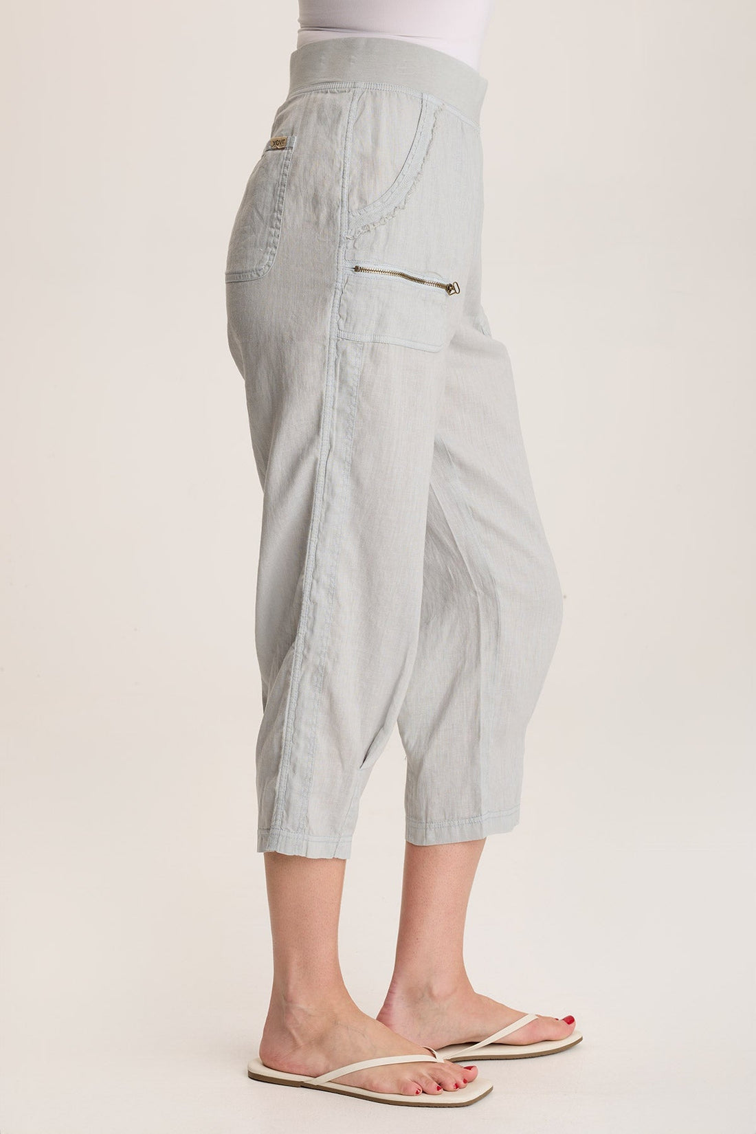 Camden Linen Tapered Crop Pant
