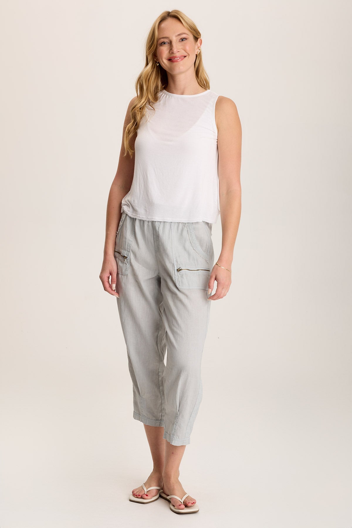 Camden Linen Tapered Crop Pant