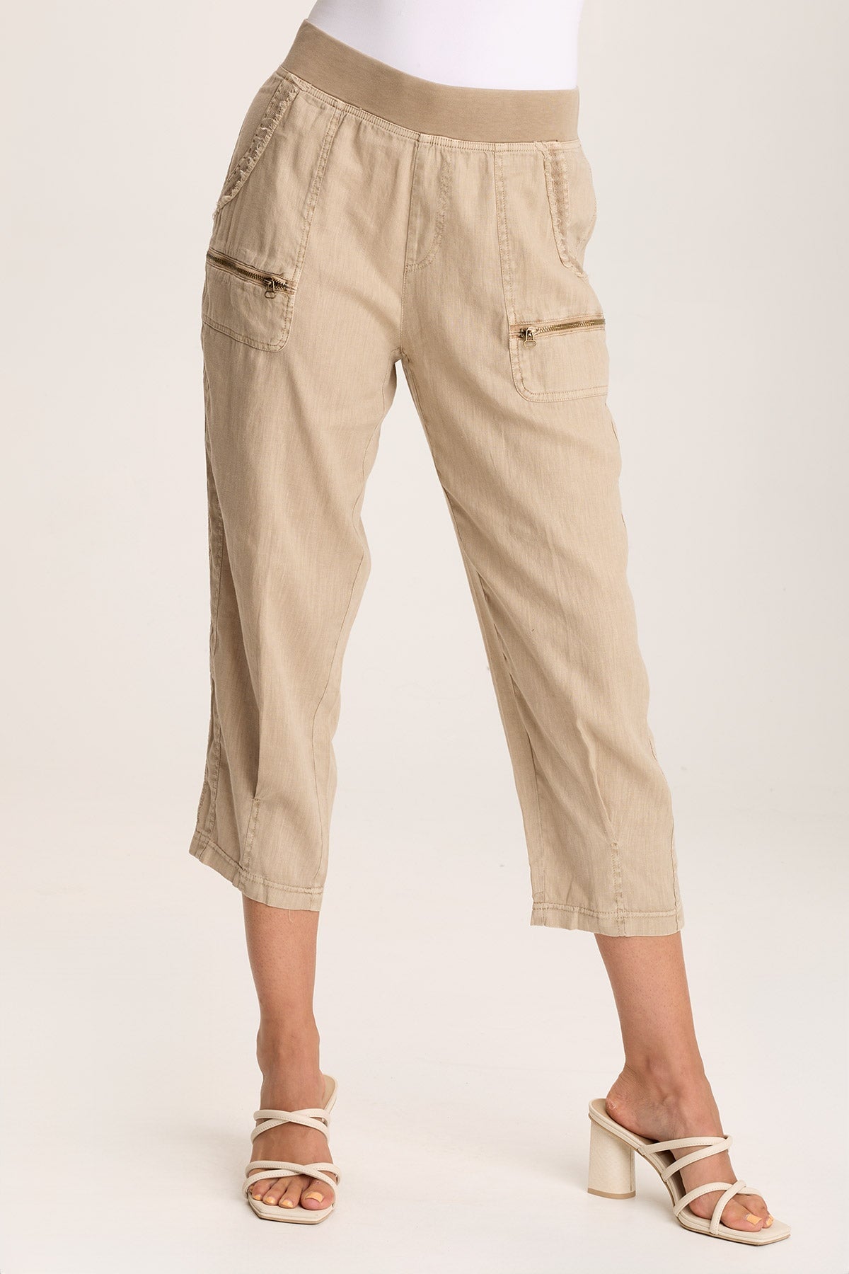 Camden Linen Tapered Crop Pant