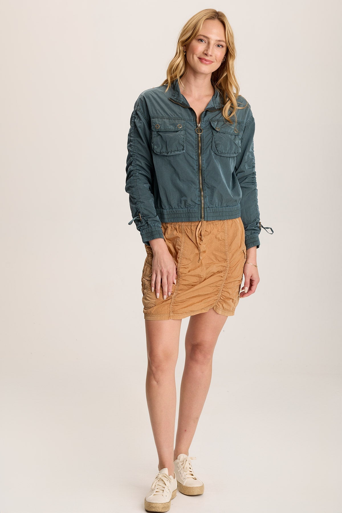 Marley Ruched Sporty Cargo Mini Skirt