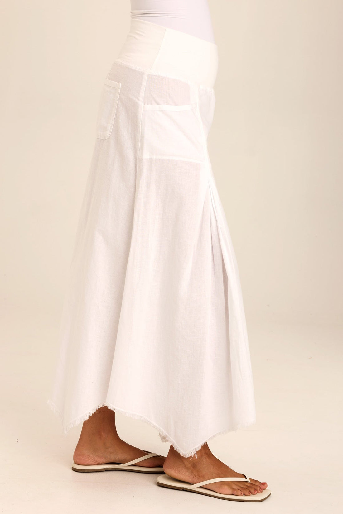 Triste Linen Bohemian Sharkbite Maxi Skirt