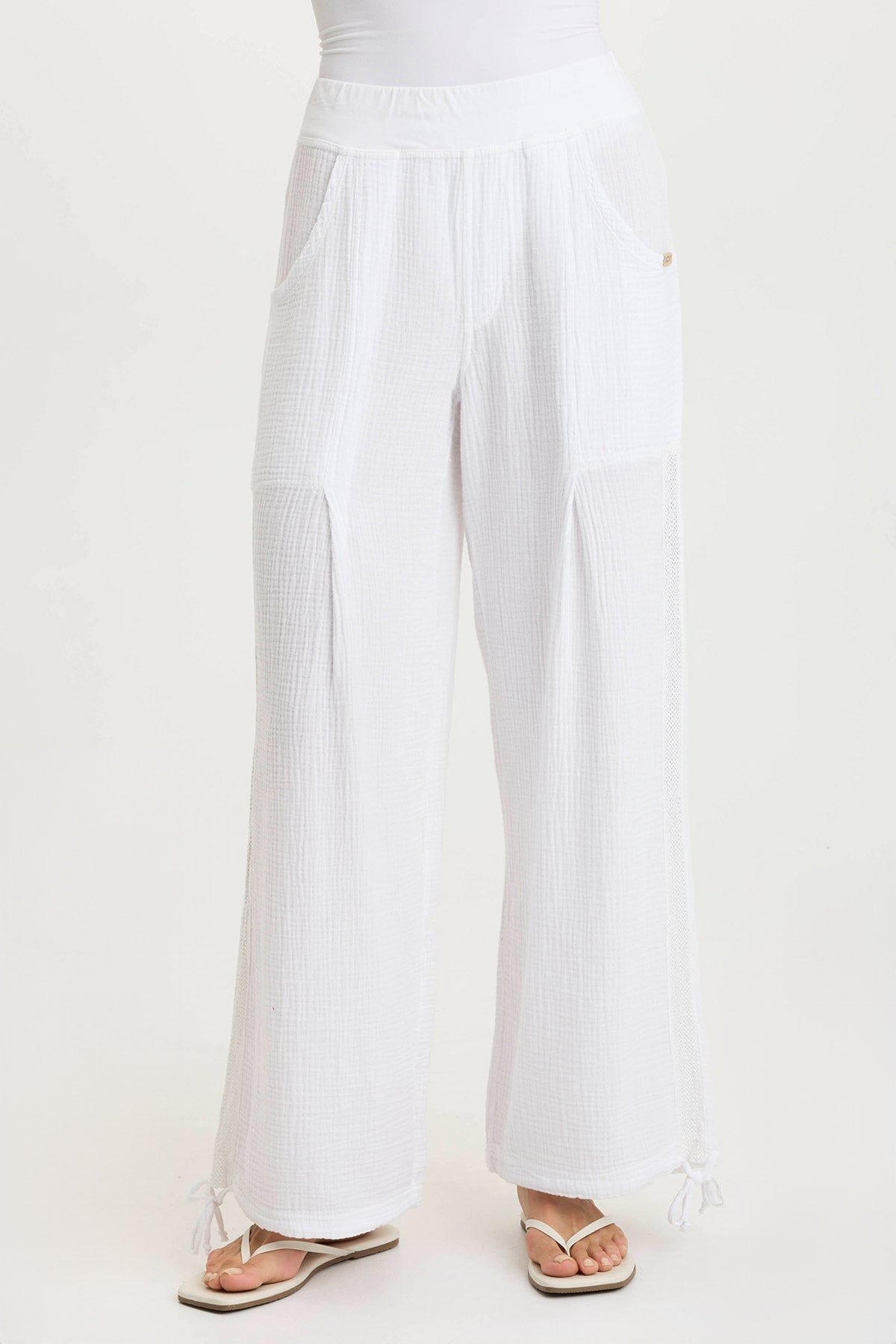 Lenka Gauze Cinched Wide-Leg Pant