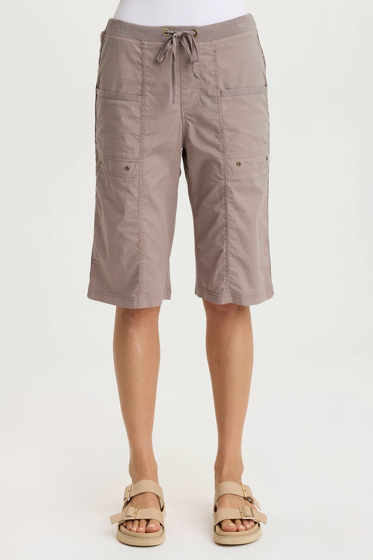 Preto Poplin Wide-Leg Bermuda Short