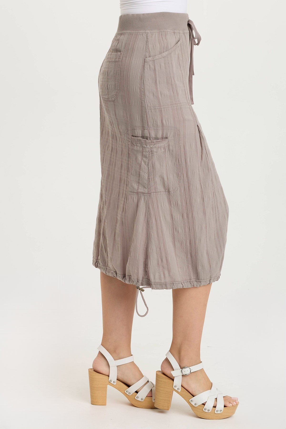 Aracelle Textured Gauze Cargo Bubble Hem Skirt