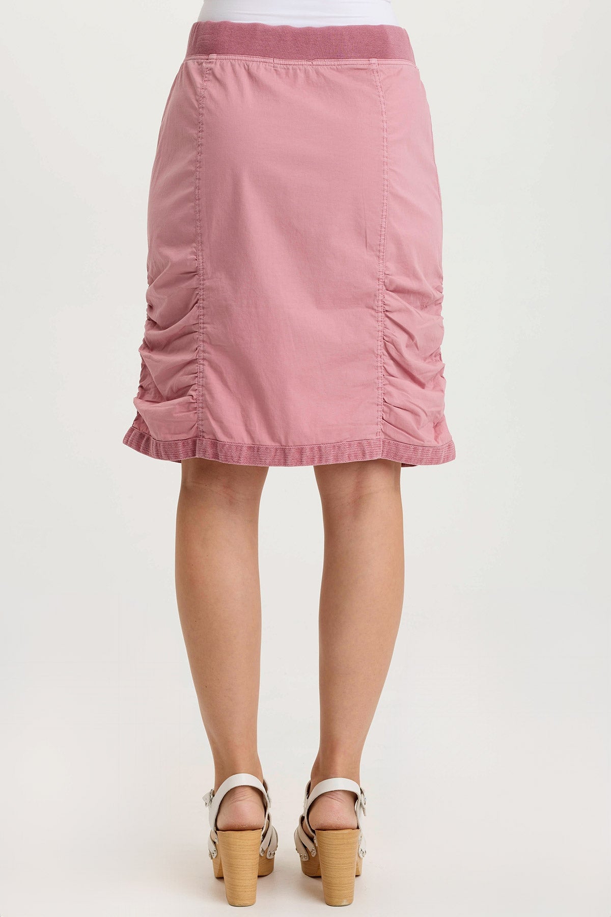 Tozie Poplin Ruched Panel Drawstring Mini Skirt