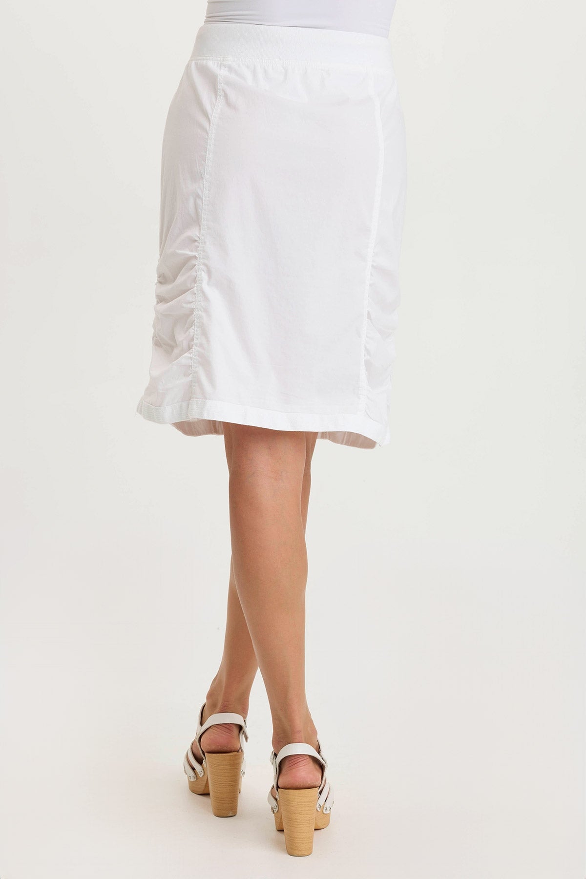 Tozie Poplin Ruched Panel Drawstring Mini Skirt