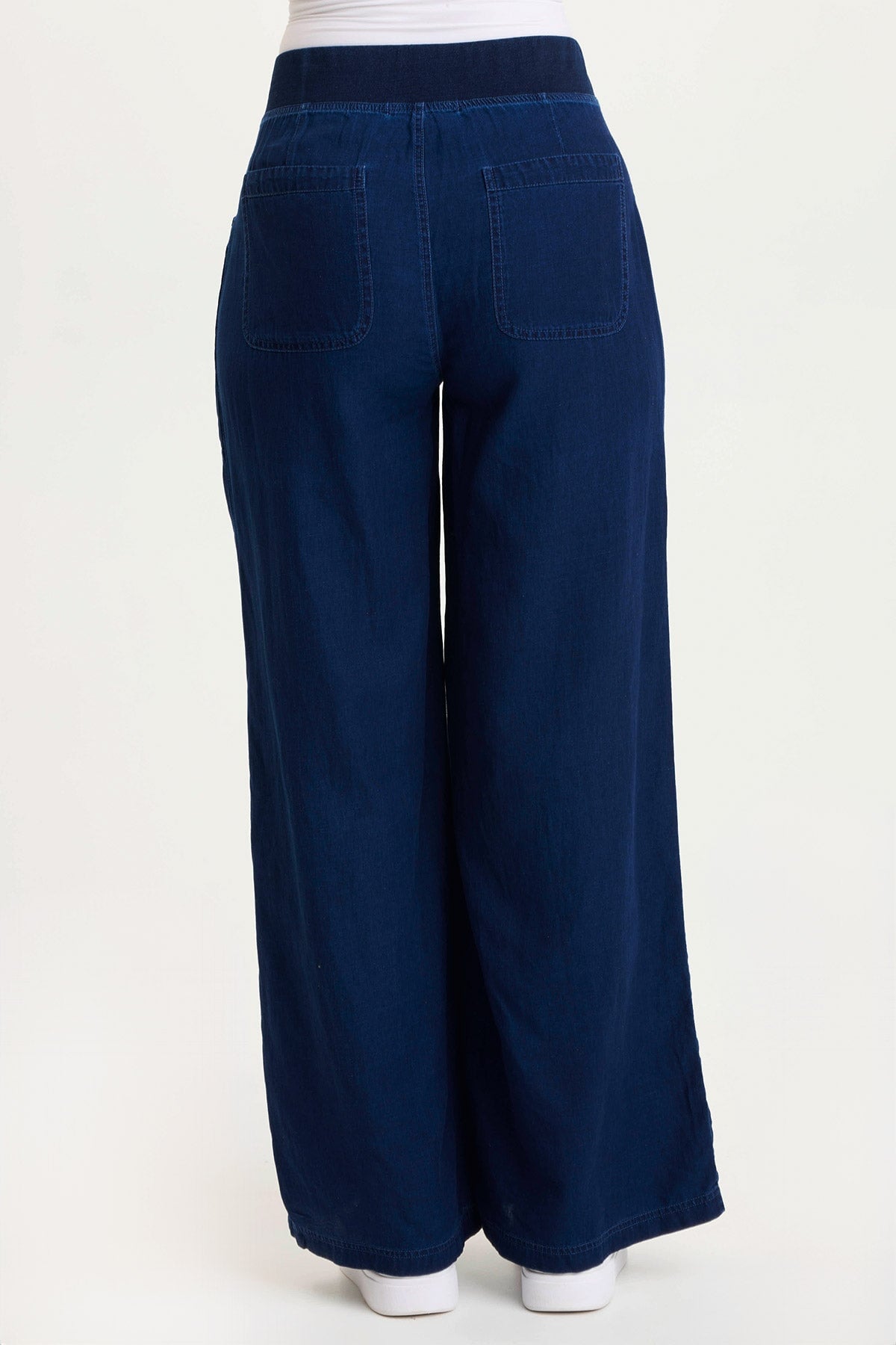 Ralston Indigo Twill Lightweight Pleated Wide Leg Pant