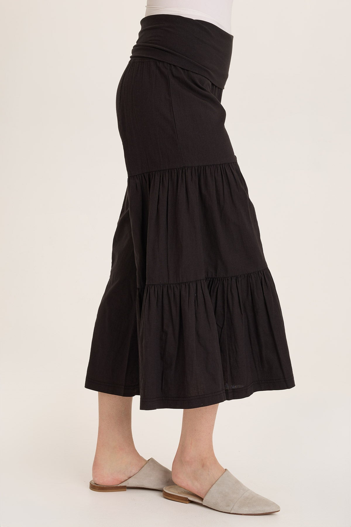 Linen Side-Tier Wide Leg Palazzo