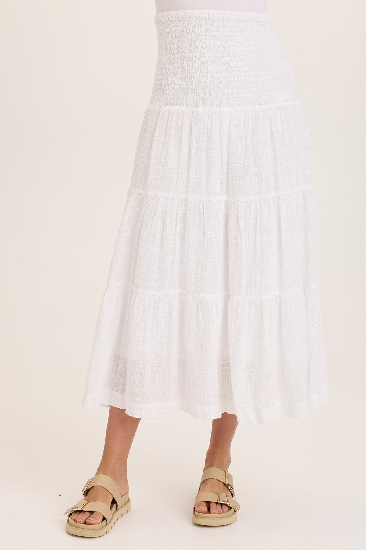 Paigene Gauze Tiered Skirt