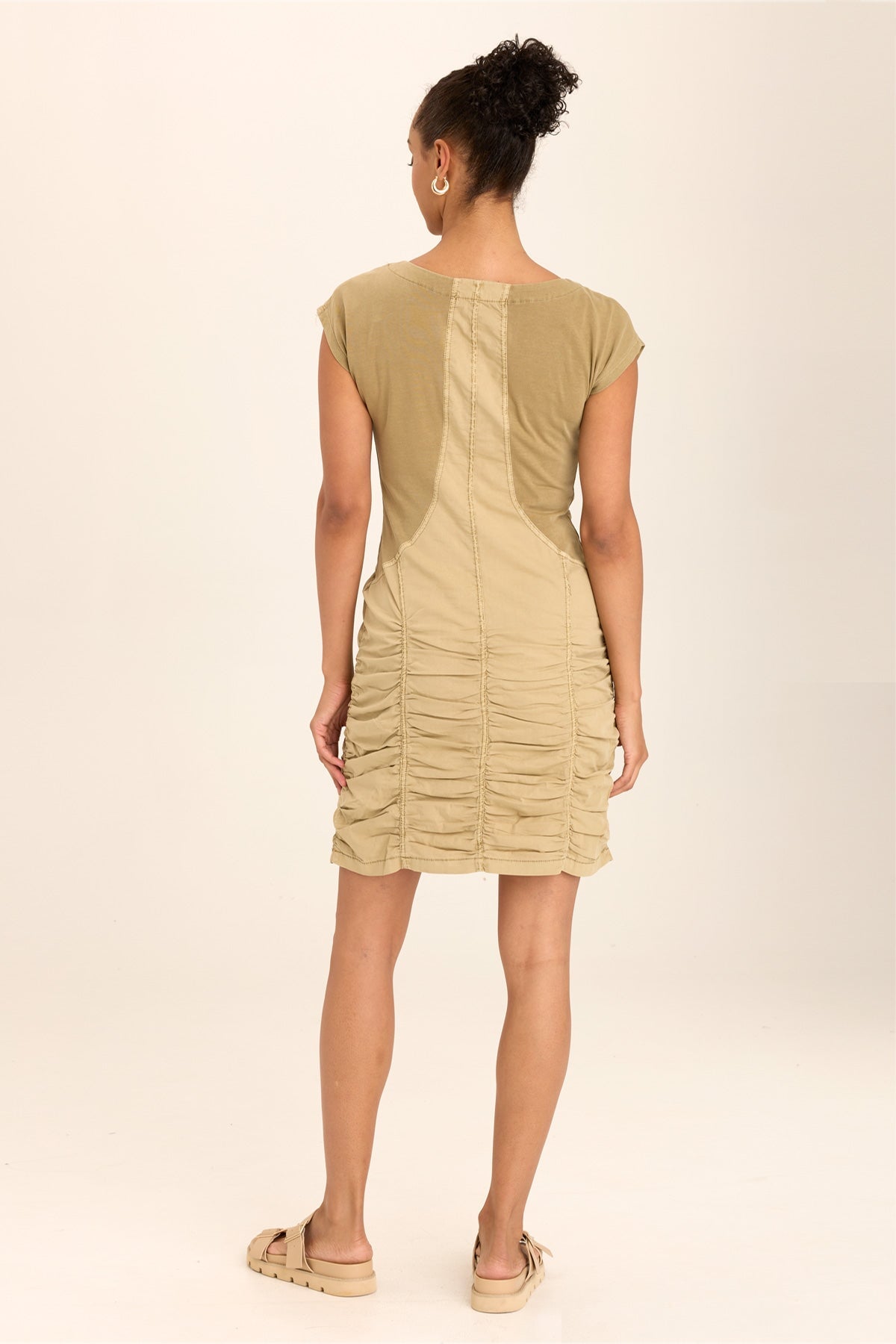 Aviana Ruched Cap-Sleeve Mini Dress