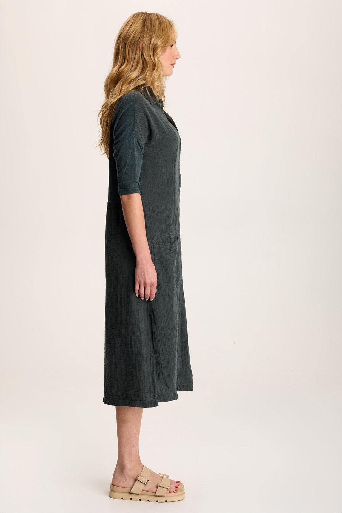 Hogue Gauze Duster Dress with Snap Front
