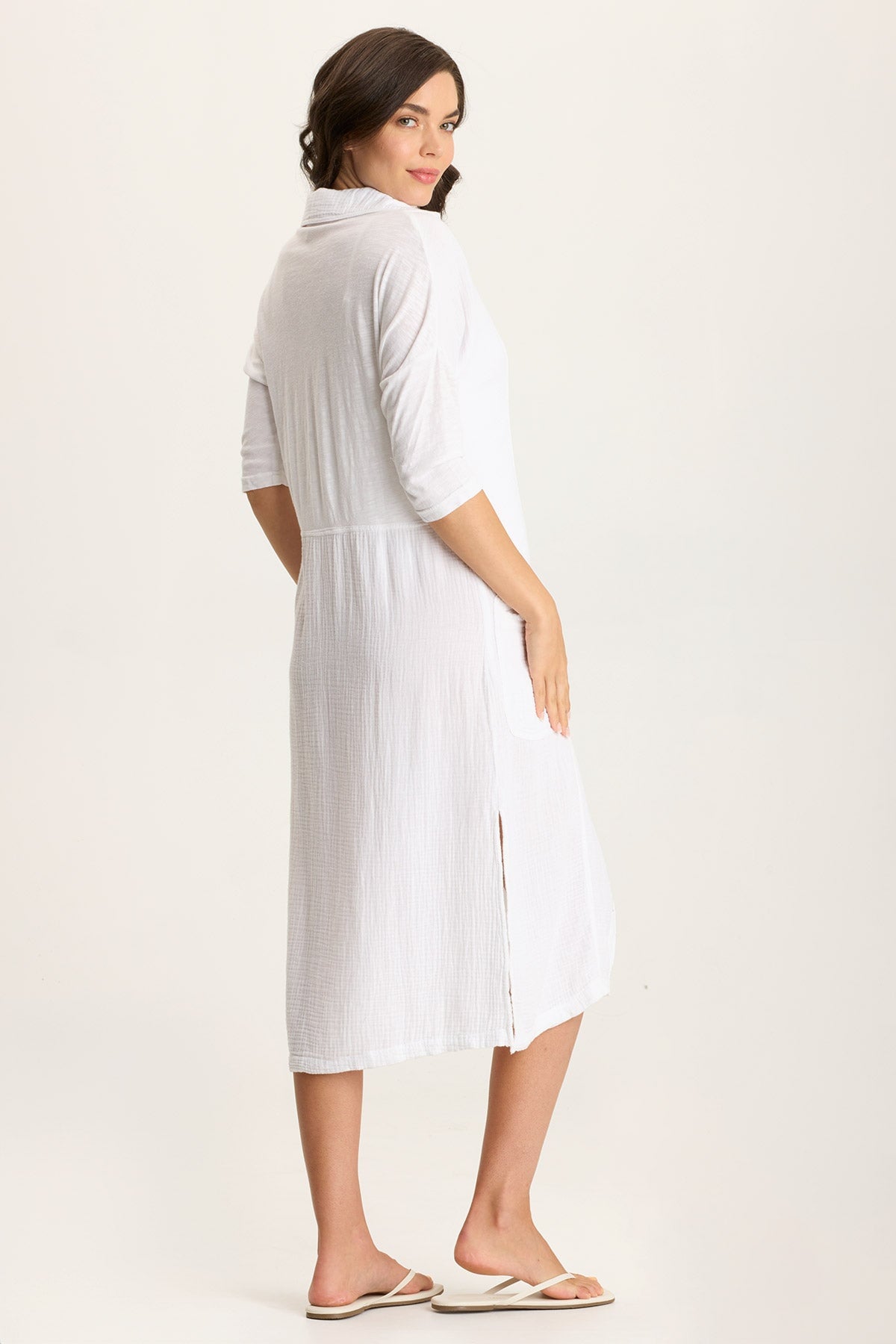 Hogue Gauze Duster Dress with Snap Front