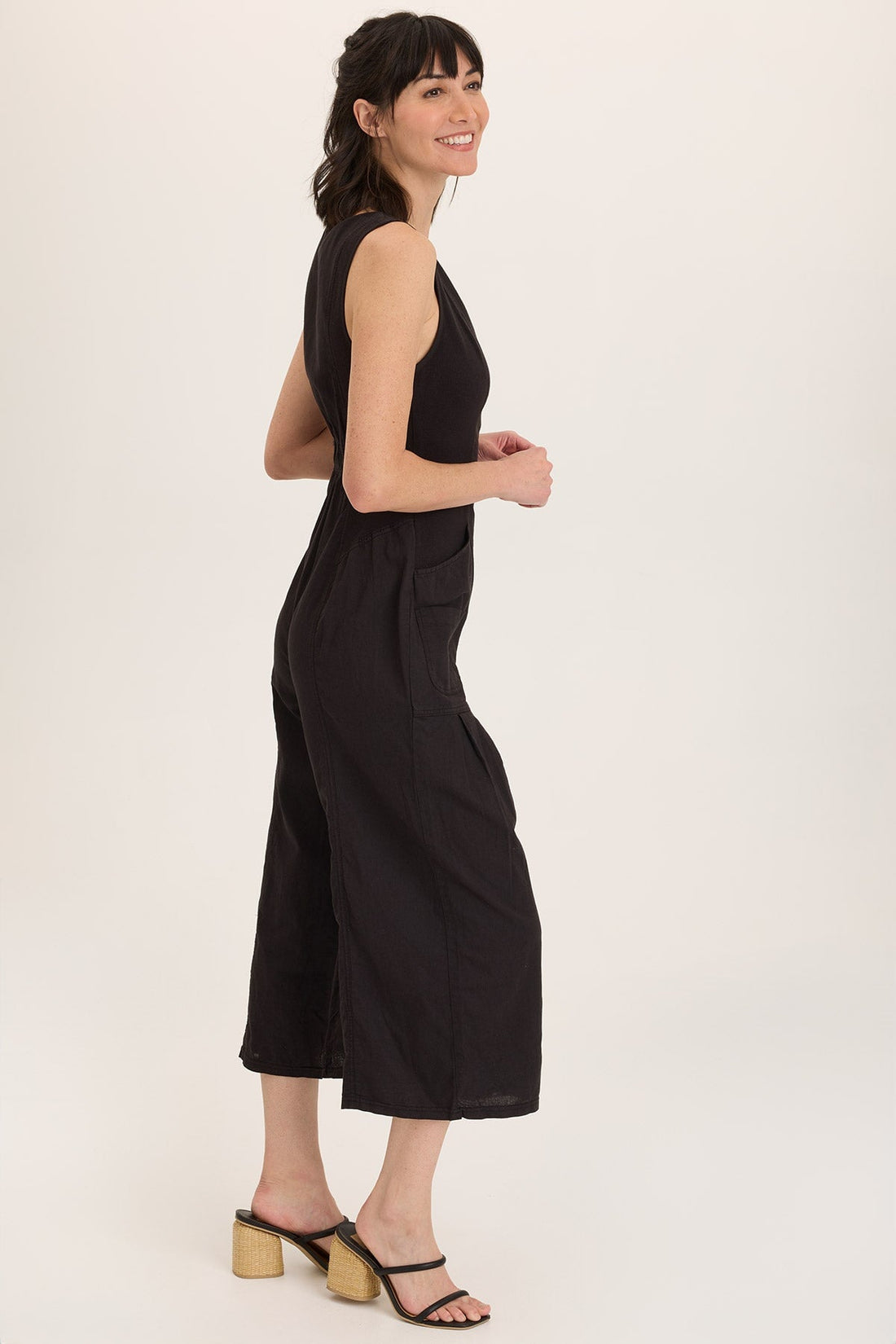 Linen Macgowan Wide Leg Zipper Jumpsuit