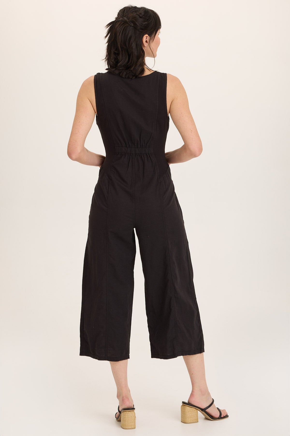 Linen Macgowan Wide Leg Zipper Jumpsuit