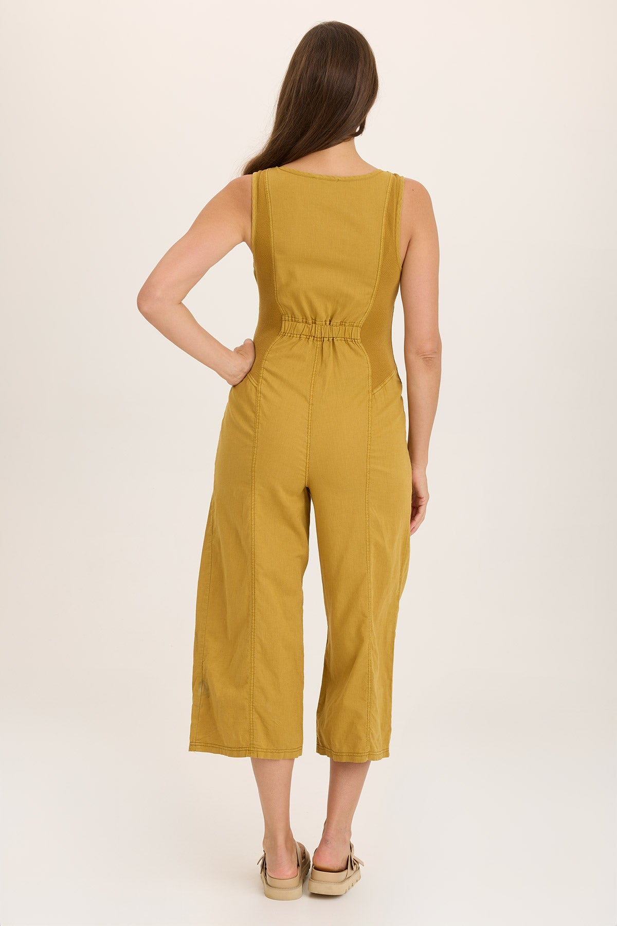Linen Macgowan Wide Leg Zipper Jumpsuit